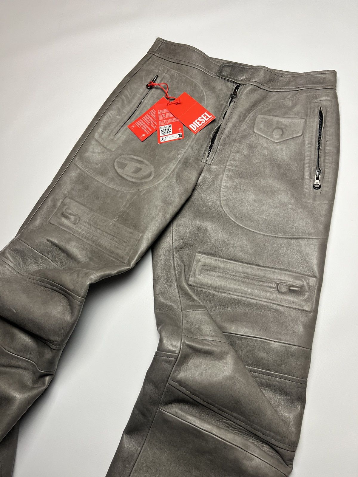 Diesel Leather P-JOSHY Pant with Trompe L' Oeil Effect Size US 31 - 6 Thumbnail