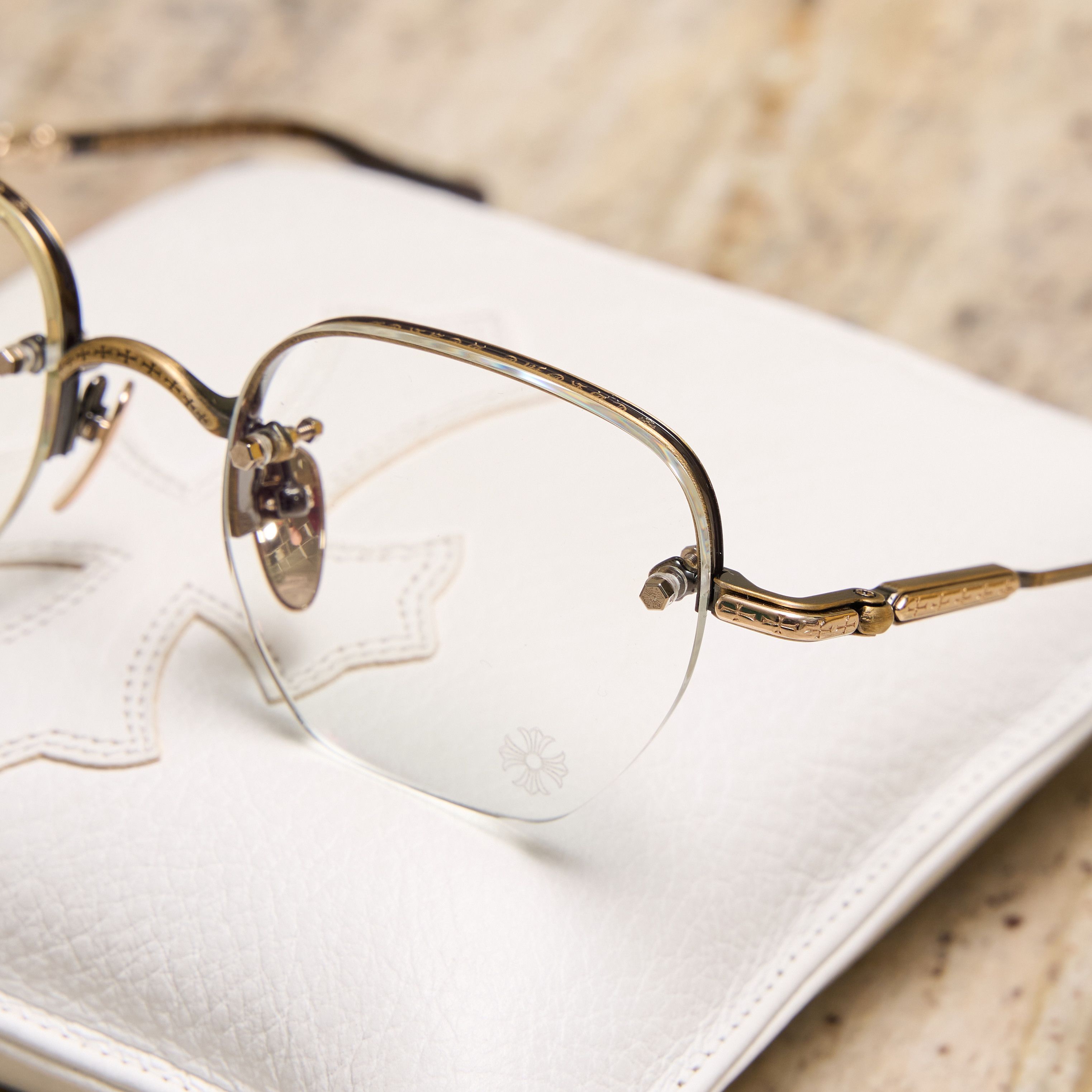 Chrome Hearts CHROME HEARTS FROSTED Antique Gold/Dark Tortoise Size ONE SIZE - 2 Thumbnail