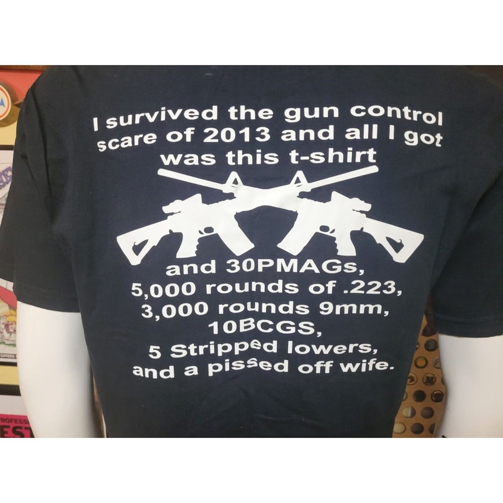 Fruit Of The Loom Iron Horse Helmets Alabama Gun Rights Pissed Off Wife T Shirt Large Funny .223 Shirt Mens L Black Cotton NRA Bear Arms 90s Vintage? Size US L / EU 52-54 / 3 - 4 Thumbnail