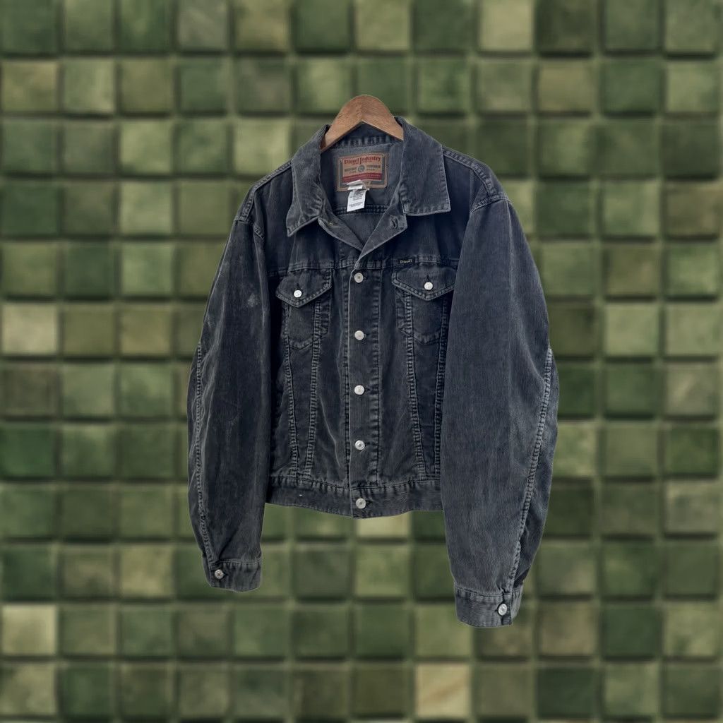 Diesel VINTAGE Diesel Corduroy Jacket 90s Bomber Shirt Mens XL-XXL Dark Gray Size US XXL / EU 58 / 5 - 1 Thumbnail