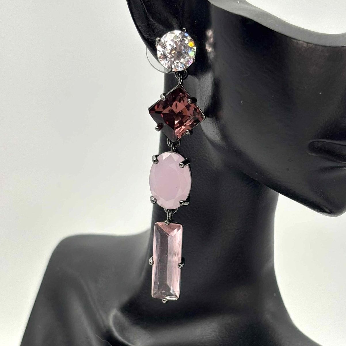 Other Purple Crystal Drop Earrings Size ONE SIZE - 1 Thumbnail
