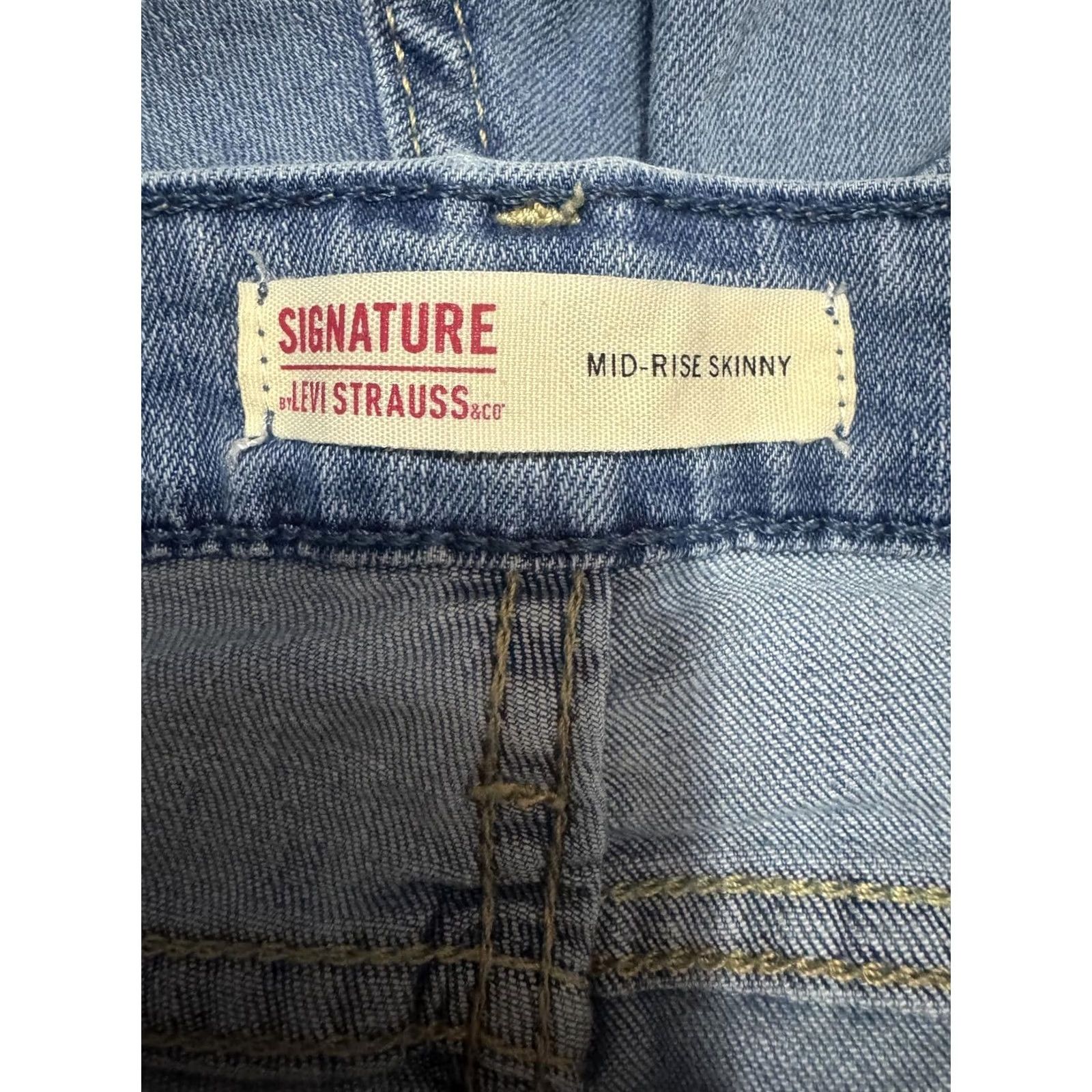 Levi's Levi's Signature Jeans Skinny Blue 30x32 Womens Regular Cotton Denim Button Waist 30 in. Mid-Rise 30 32 Size 30" / US 8 / IT 44 - 2 Thumbnail