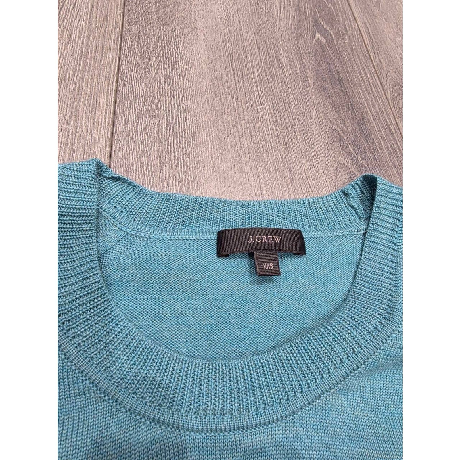 J.Crew J.Crew 100% merino Sweater tunic 3/4 turquoise XXS A003192 Size XXS / US 00 / IT 34 - 4 Thumbnail