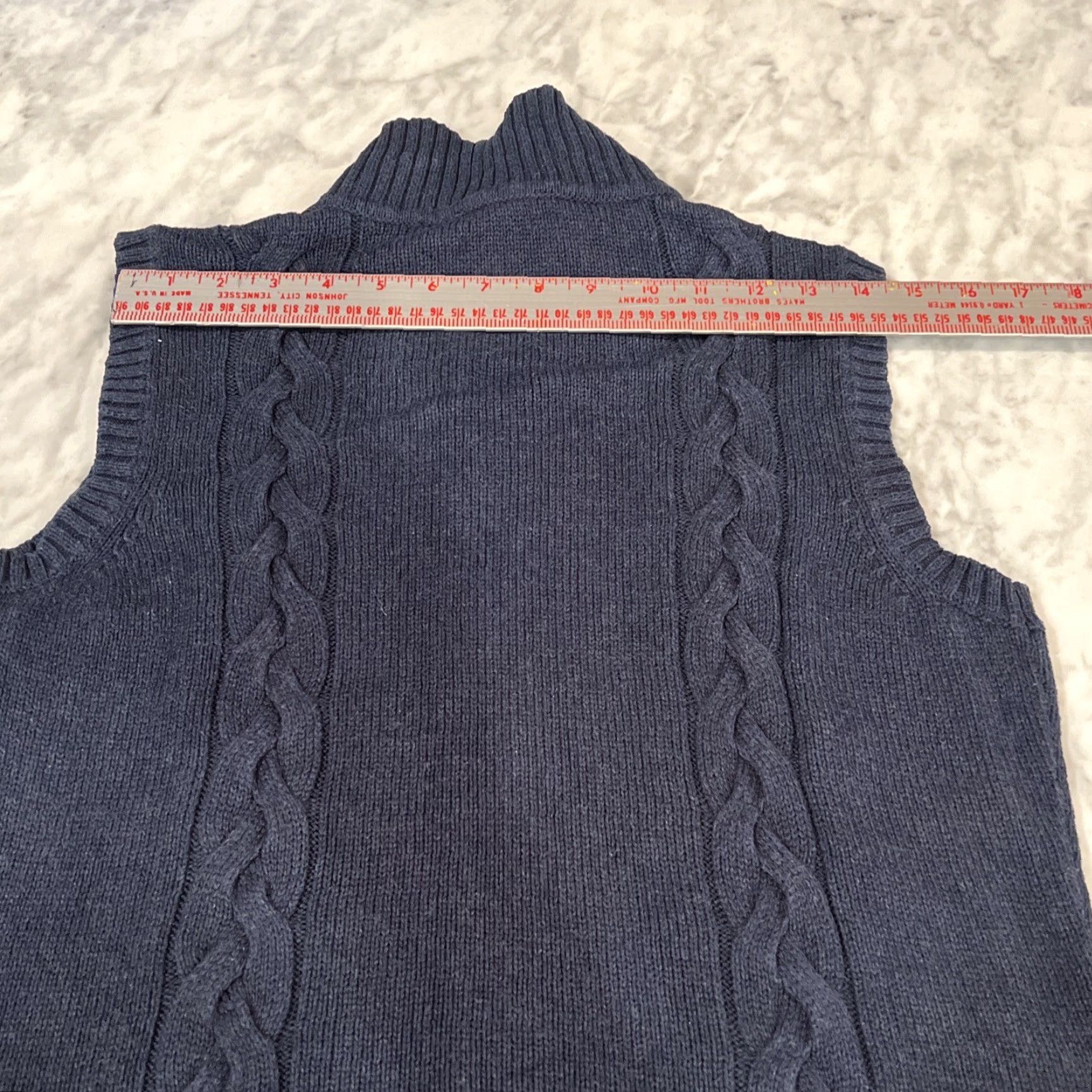Pendleton Pendleton Sweater Vest Women’s Small Blue Mock Neck Full Zip Cable Knit Vest Size S / US 4 / IT 40 - 7 Thumbnail