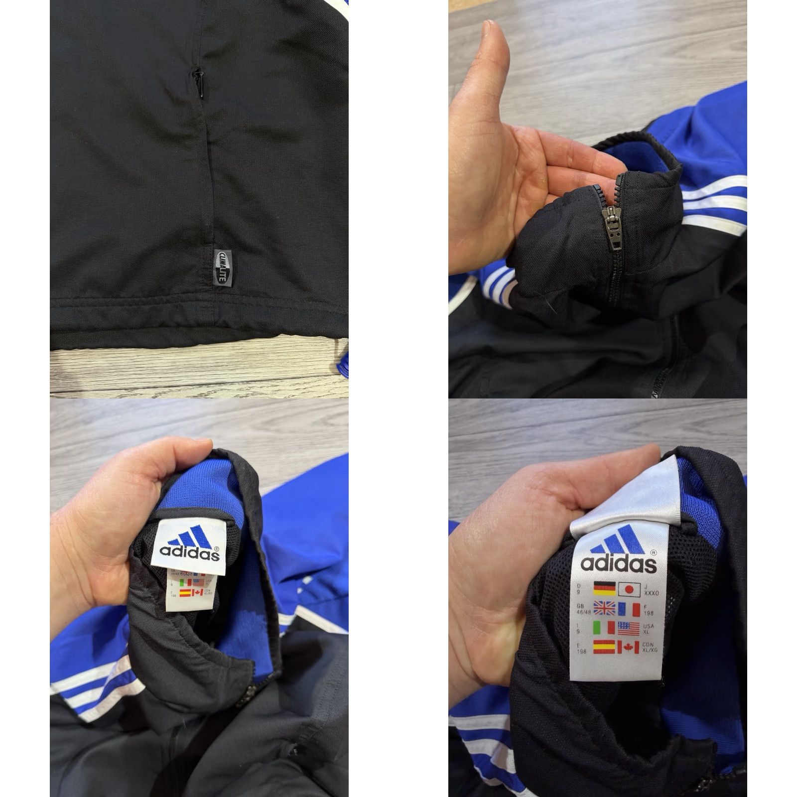 Adidas VINTAGE adidas Track Jacket Men's 46/48 Full Zip Black/Blue 2000s Training JC79 Size US S / EU 44-46 / 1 - 8 Thumbnail