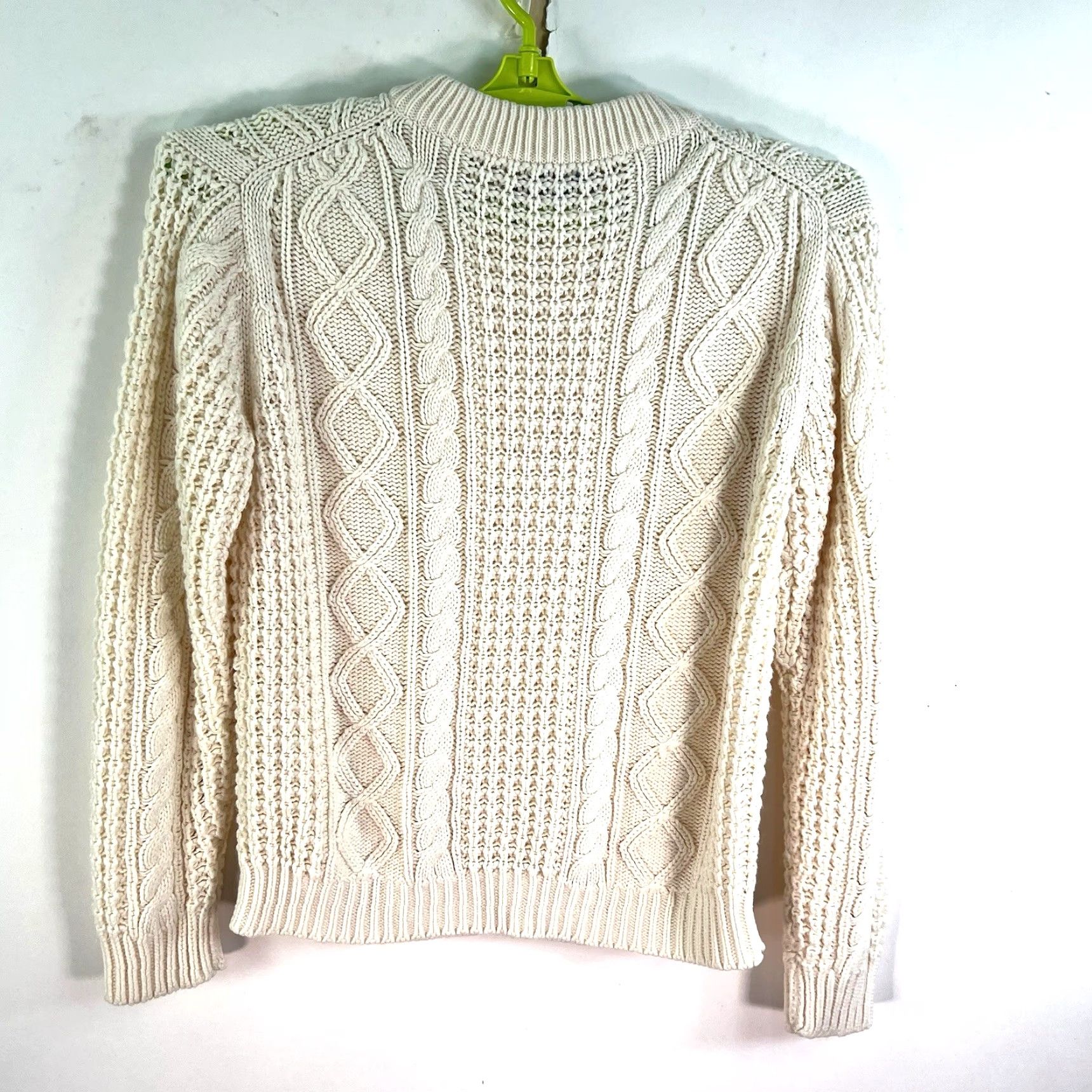 Vintage Cream Cable Knit Sweater Women's XL Ivory Pullover Long Sleeve Casual Size XL / US 12-14 / IT 48-50 - 5 Thumbnail