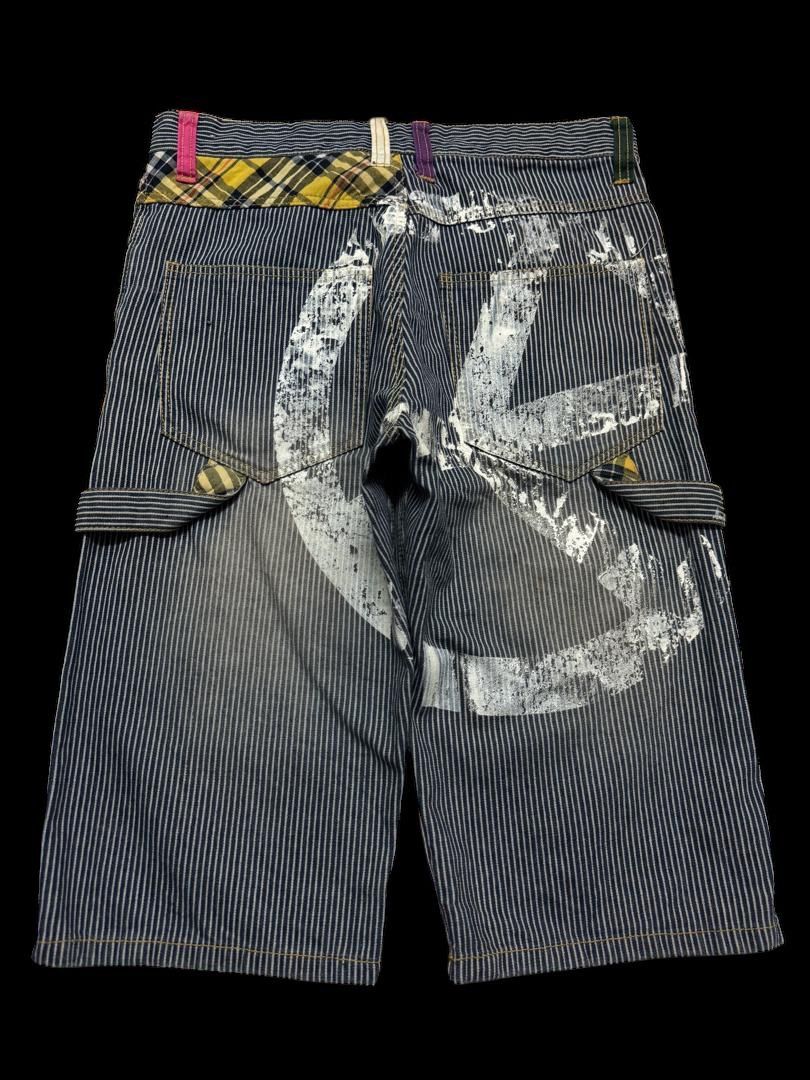 Vintage INSANE Japanese Hickory Short Mudwash Patcher Sick Style Size US 32 / EU 48 - 13 Thumbnail