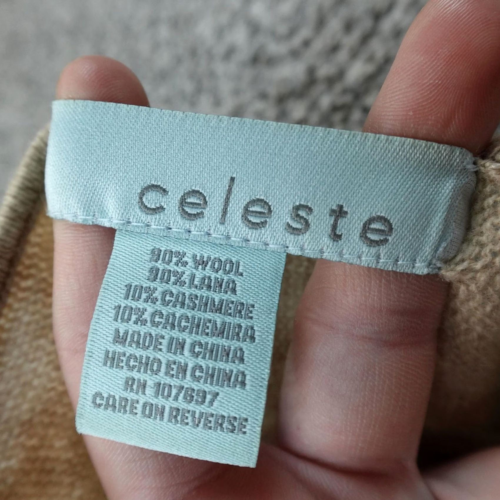 Vintage Celeste Sweater Capes Womens One Size Beige Wool Cashmere Knit Poncho Top Cape Knit Poncho Womens Beige Wool Cashmere Boat Neck Casual Relaxed 90s? Size ONE SIZE - 4 Thumbnail