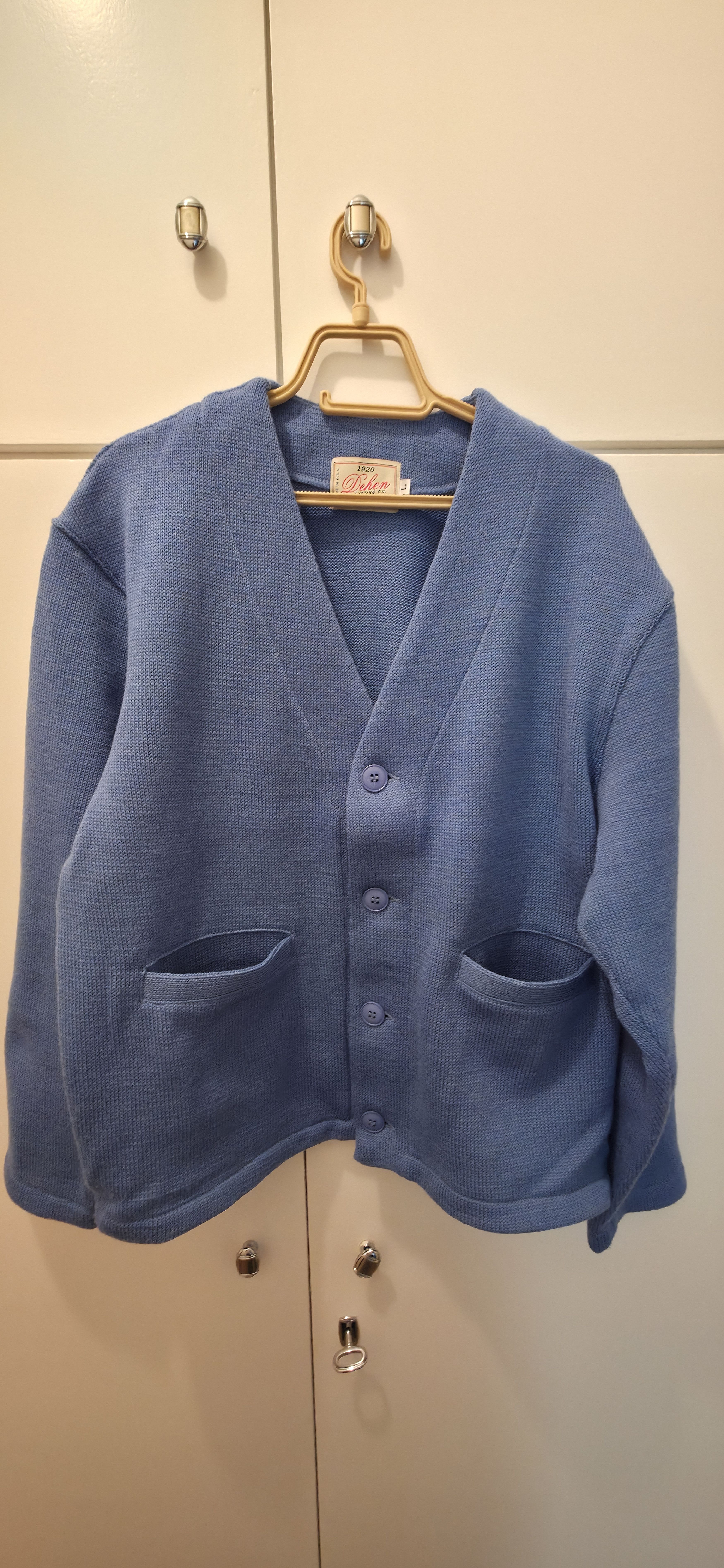 Dehen 1920 Slouchy Wool Cardigan Columbia Blue Size US L / EU 52-54 / 3 - 1 Thumbnail