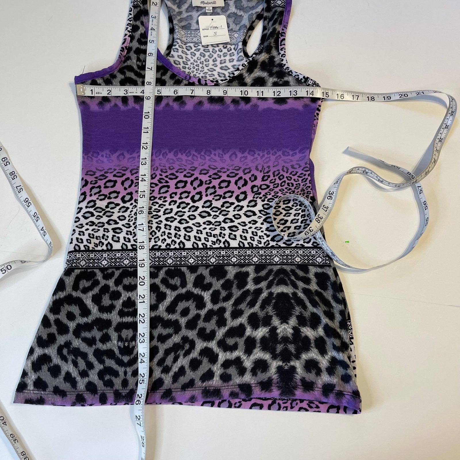 Madewell Madewell Purple Animal Print Racerback Tank Top, NWOT, S Size S / US 4 / IT 40 - 9 Thumbnail