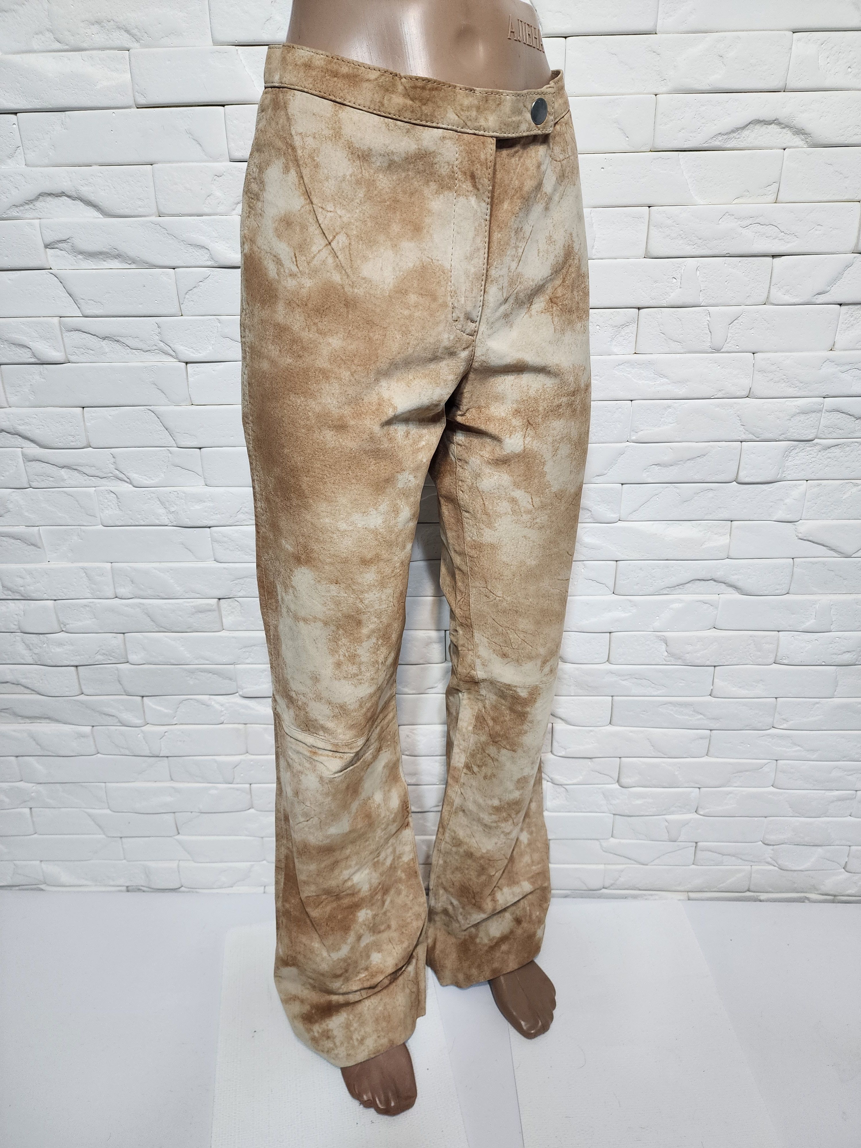 Genuine Leather Brown Suede Leather Pants: Women's Suede Trousers Size 30" / US 8 / IT 44 - 3 Thumbnail