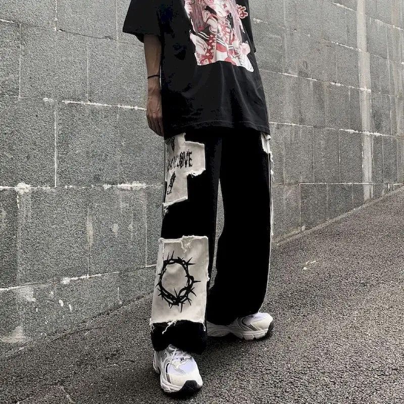 Japanese Brand × Vintage Gothic Punk Cargo Pants Anime Patch Pants Size US 30 / EU 46 - 2 Thumbnail