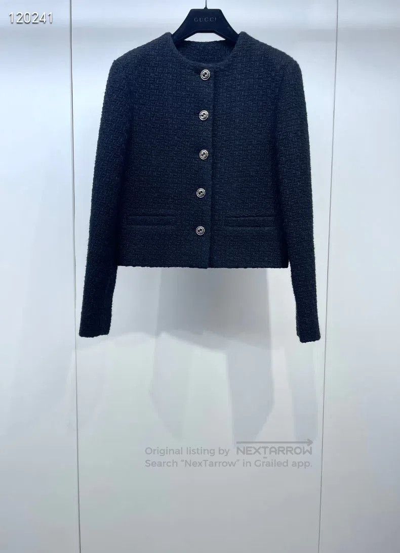 Gucci Gucci Black round-neck knitted tweed coat Size XS / US 0-2 / IT 36-38 - 1 Thumbnail