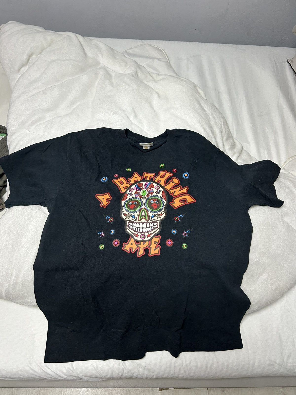 image of Aape x Bape Sugar Skull Tee in Black, Men's (Size XL)