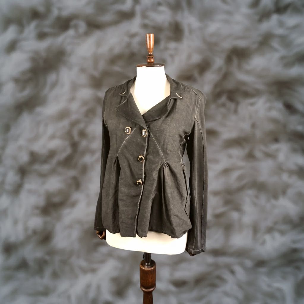 Vintage Elisa Cavaletti Blazer Jacket Cotton Gray Women S Regular Long Sleeve Button Front Casual Blazer Accessories: Collared, Single-Breasted Size S / US 4 / IT 40 - 1 Thumbnail