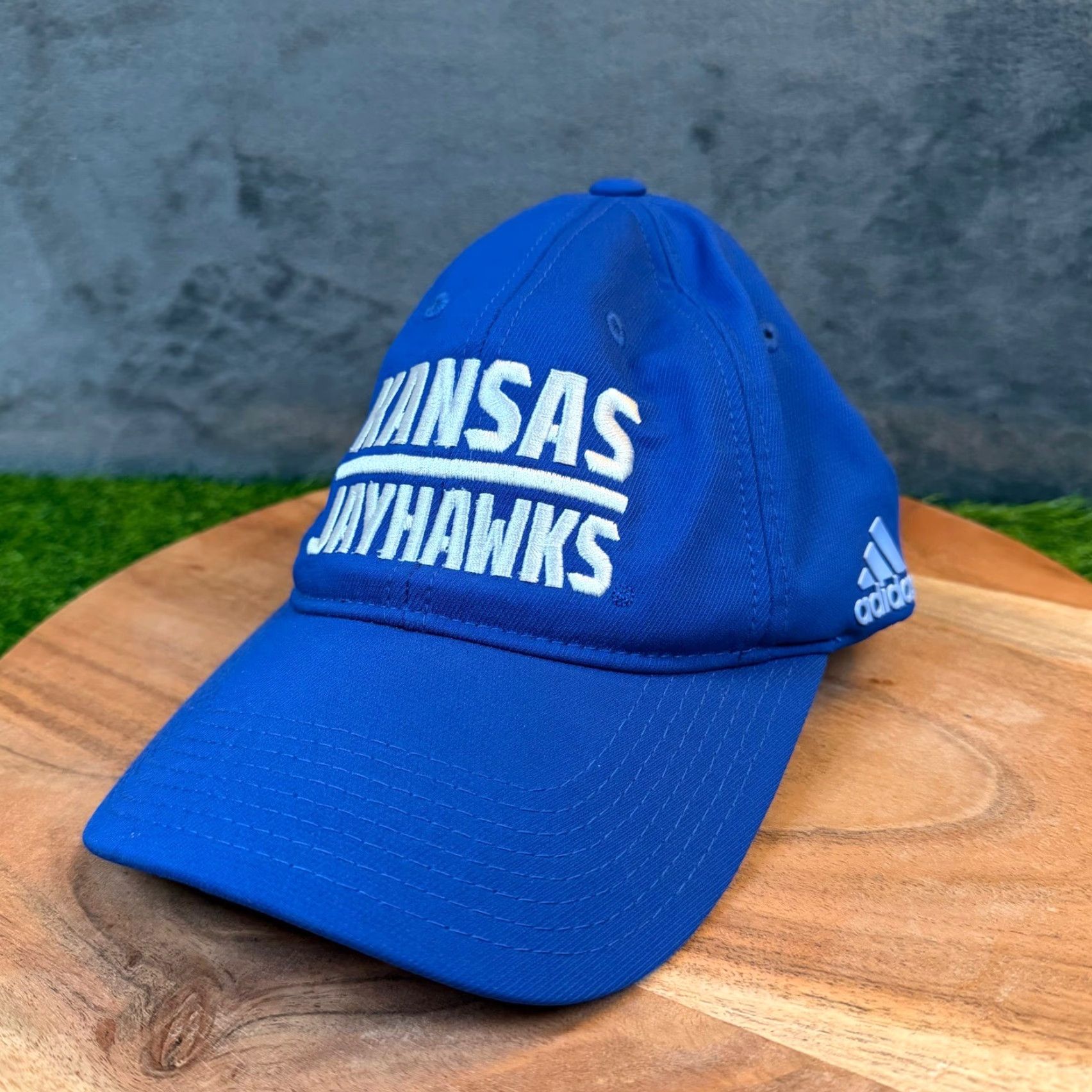 Adidas Adidas Kansas Jayhawks Hat Mens Blue Climalite Adjustable NCAA Baseball Cap KU Hat Mens Blue Size ONE SIZE - 2 Thumbnail