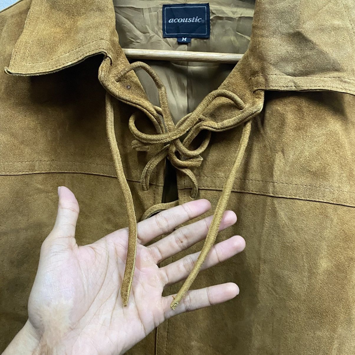 Japanese Brand Vintage Acoustic Japan Pull Over Single Layer Suede Leather Size US L / EU 52-54 / 3 - 5 Thumbnail