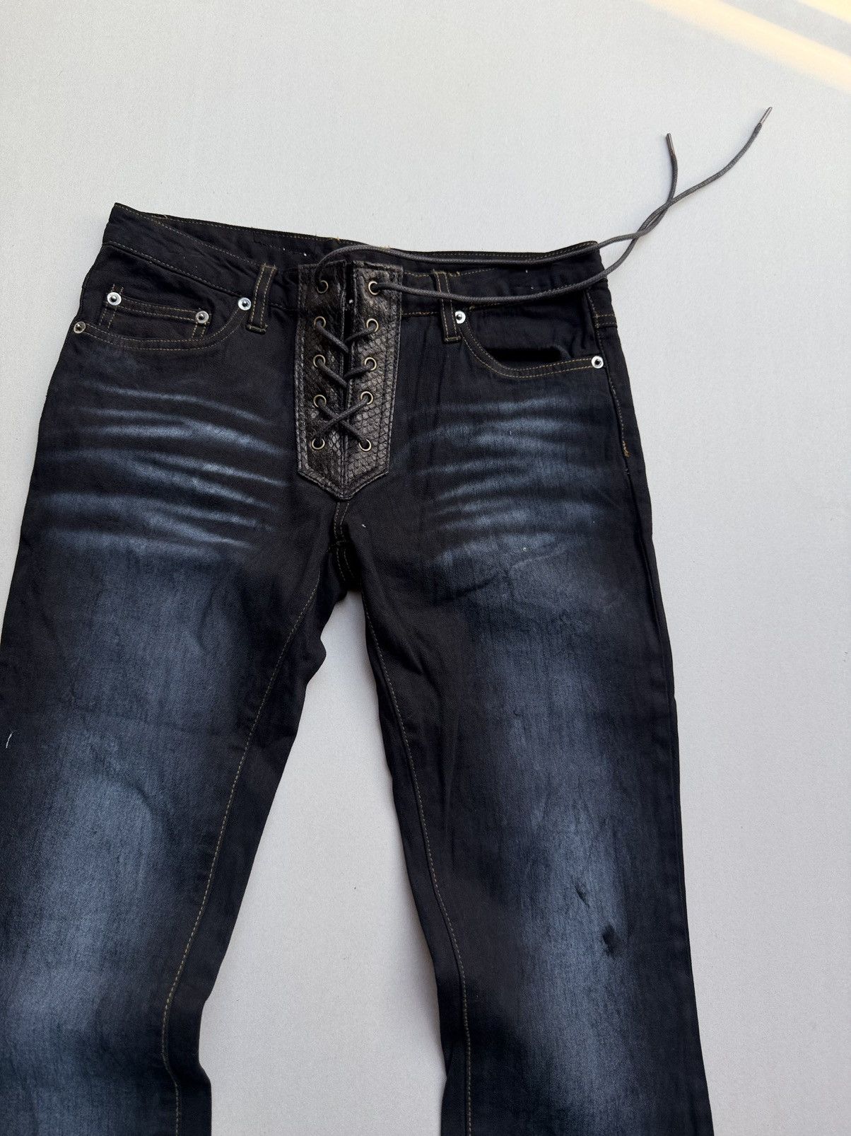Japanese Brand VERTGARMENTS lace up Flare jeans Size US 26 / EU 42 - 2 Thumbnail