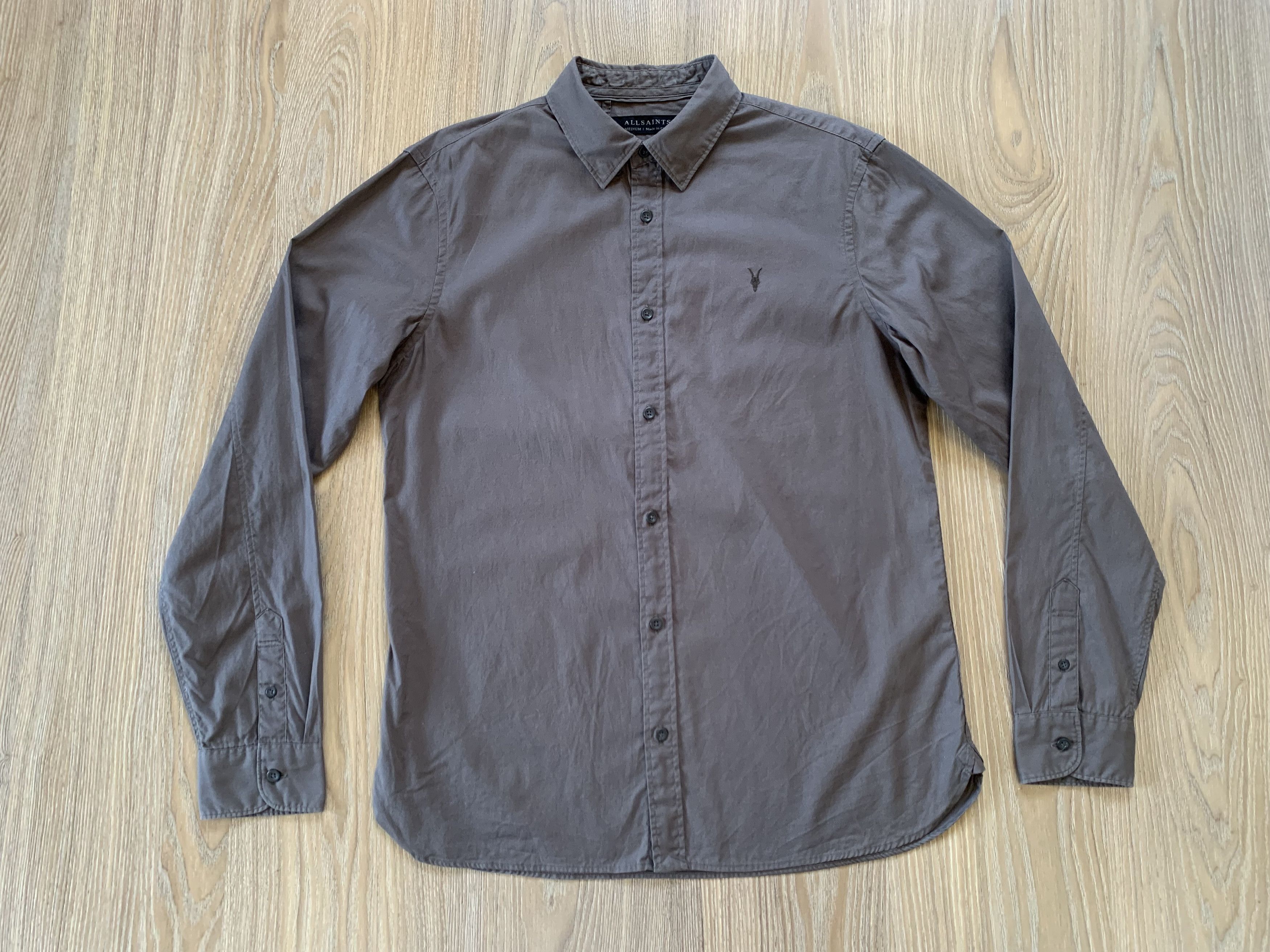 Allsaints Allsaints Redondo Men's Cotton Long Sleeve Shirt Size US M / EU 48-50 / 2 - 2 Thumbnail