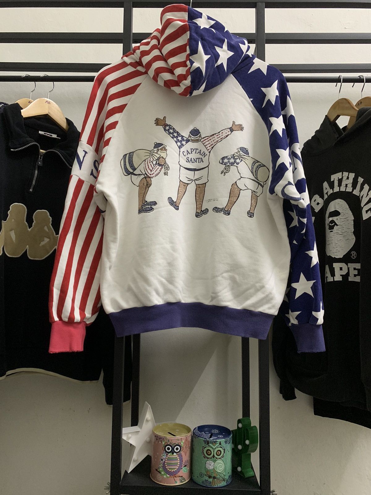 Vintage VINTAGE CAPTAIN SANTA 1985 USA FLAG HOODIE Size US M / EU 48-50 / 2 - 9 Thumbnail