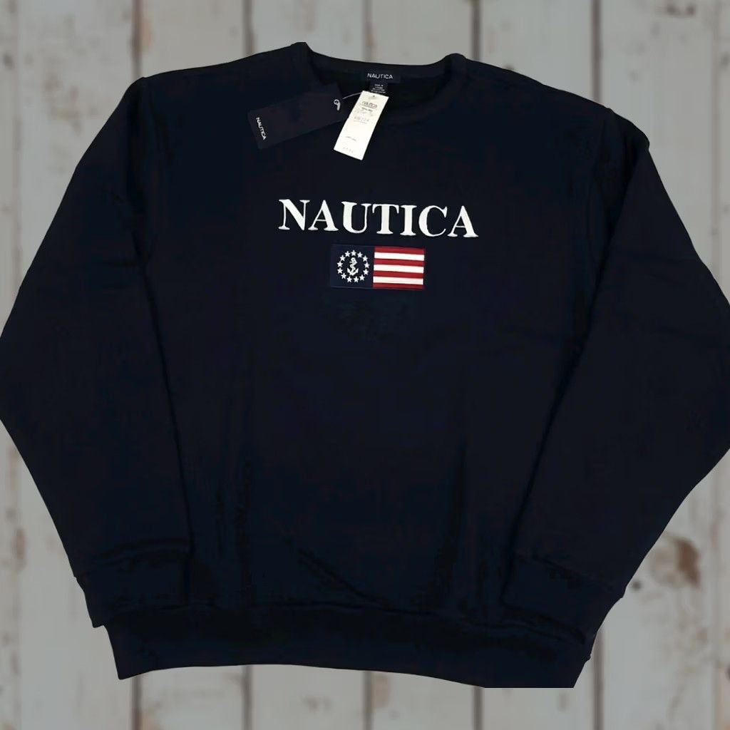Nautica Vintage Y2k Nautica Anchor Flag Embroidered Sweatshirt XL NWT Deadstock USA Sail Size US XL / EU 56 / 4 - 1 Thumbnail