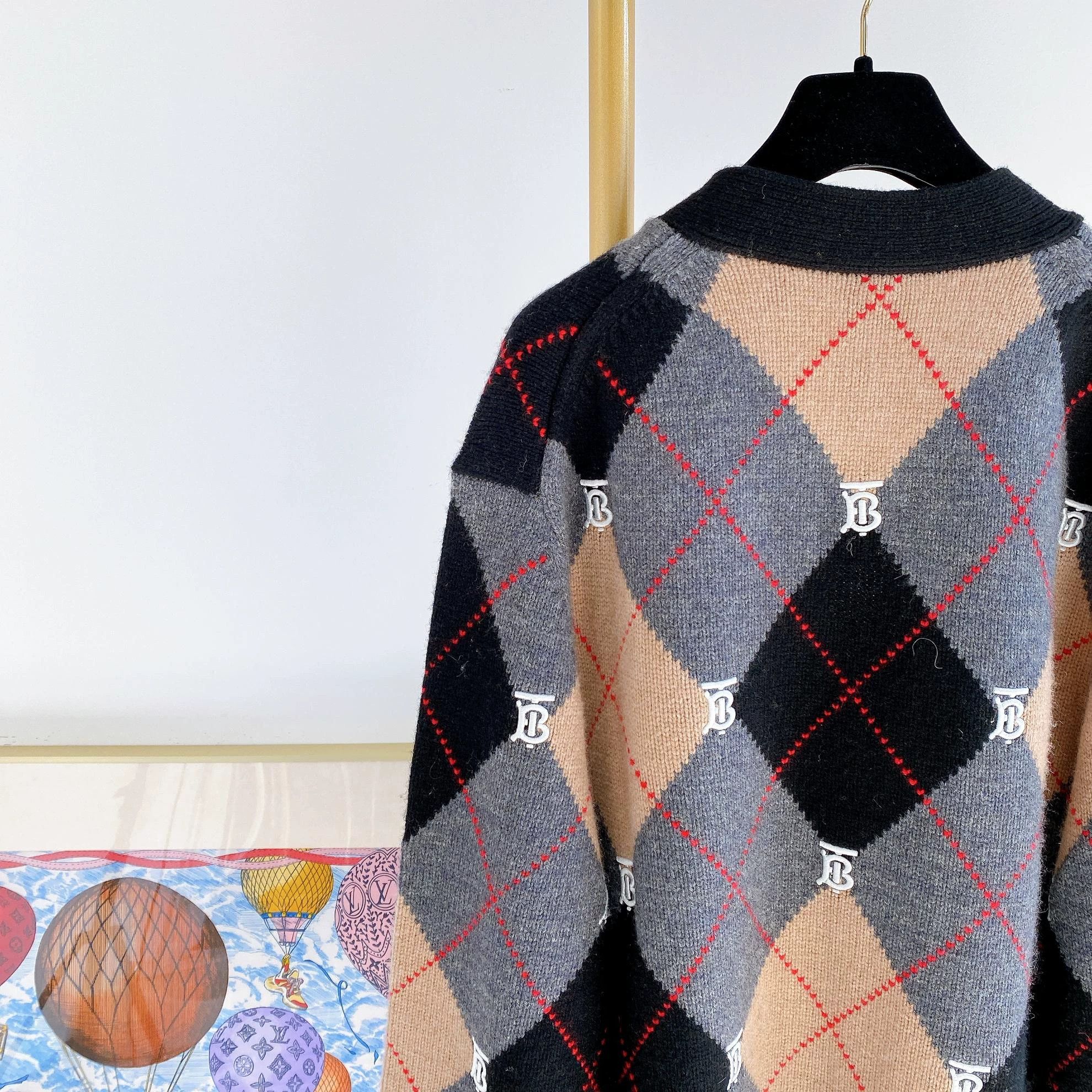 Burberry Burberry color blocked check wool cardigan XL Size XL / US 12-14 / IT 48-50 - 5 Thumbnail