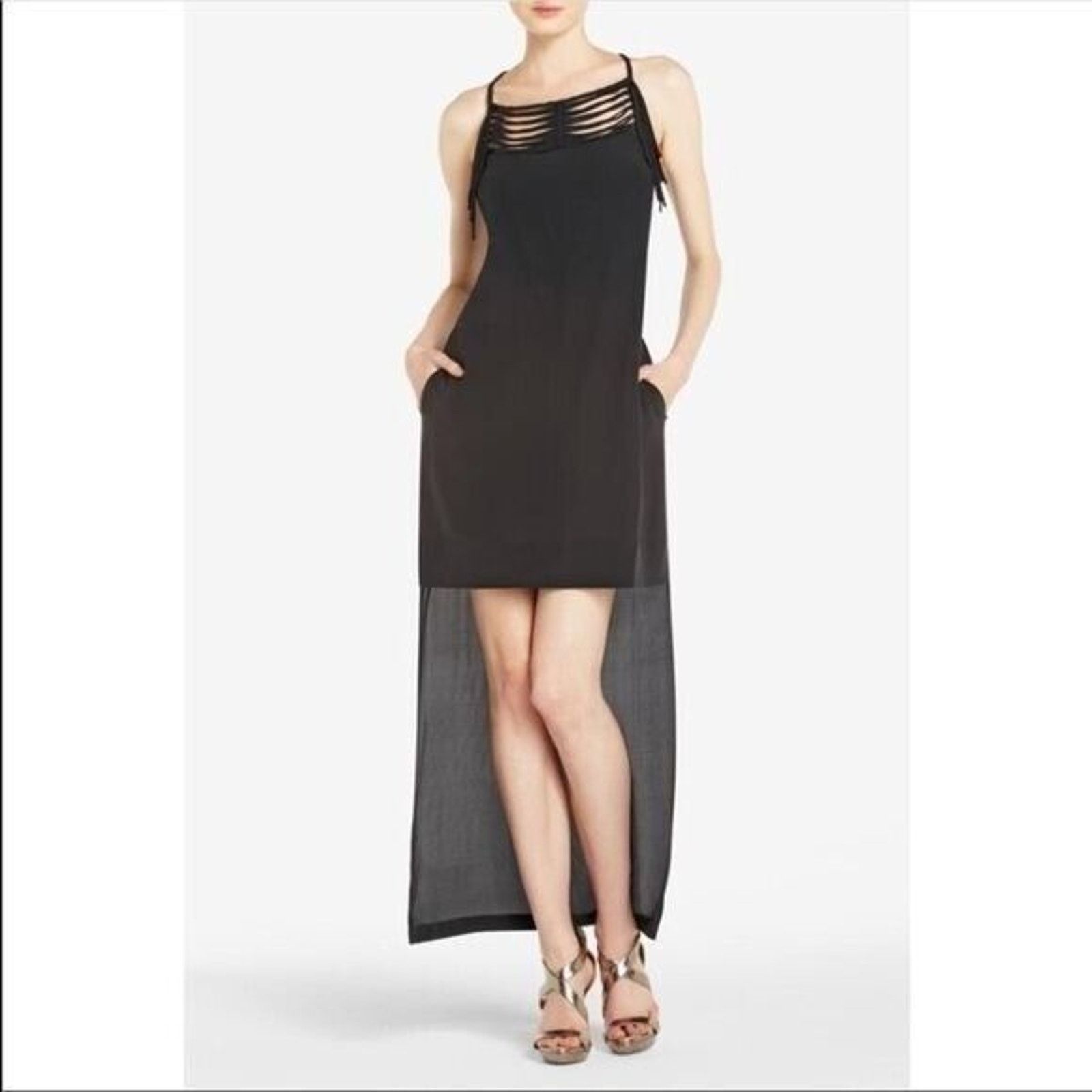 Bcbgmaxazria BCBGMaxAzria Womens Tamsyn 100% Silk Hi Low Dress Size XS Size S / US 4 / IT 40 - 1 Thumbnail
