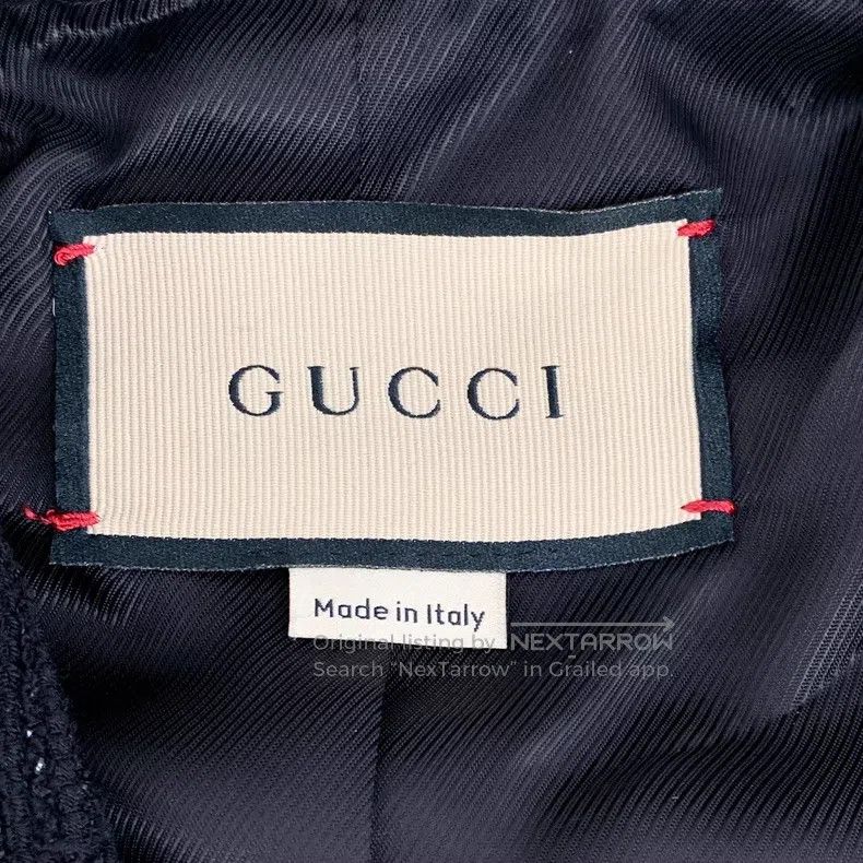 Gucci Gucci Black glitter wool lapel double-breasted tweed jacke Size S / US 4 / IT 40 - 6 Thumbnail
