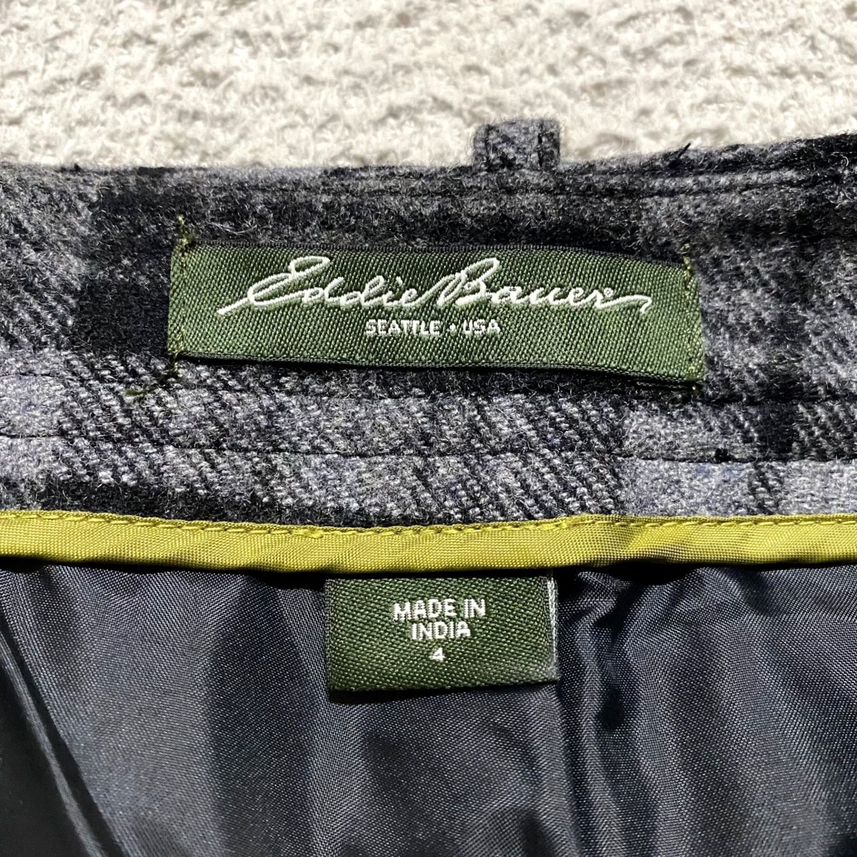 Eddie Bauer Eddie Bauer Womens Skirt Gray Plaid Mini Lined Wool 4 XS? Size 27" / US 4 / IT 40 - 3 Thumbnail