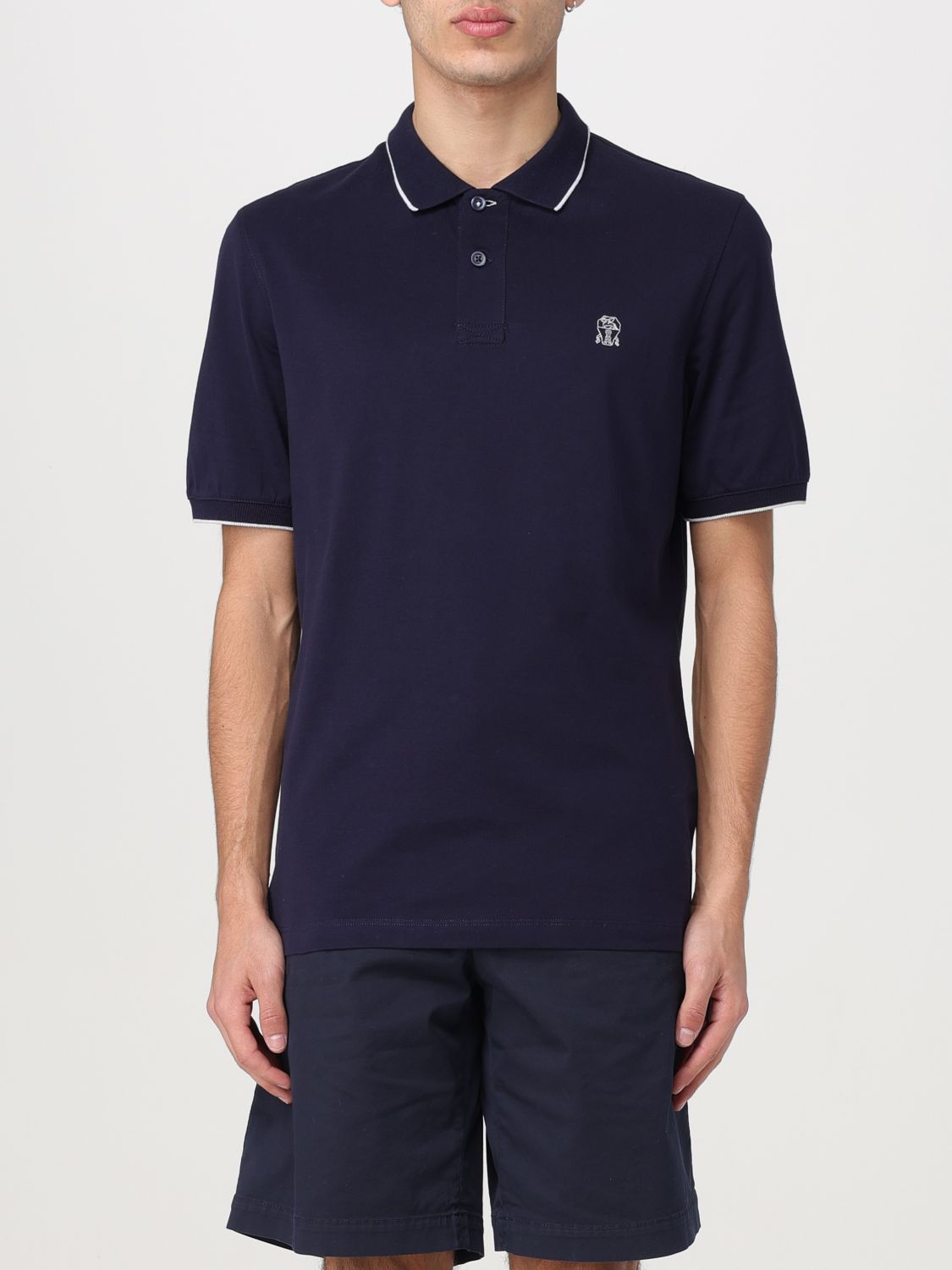 image of Brunello Cucinelli Polo Shirt Men Blue (Size XL)
