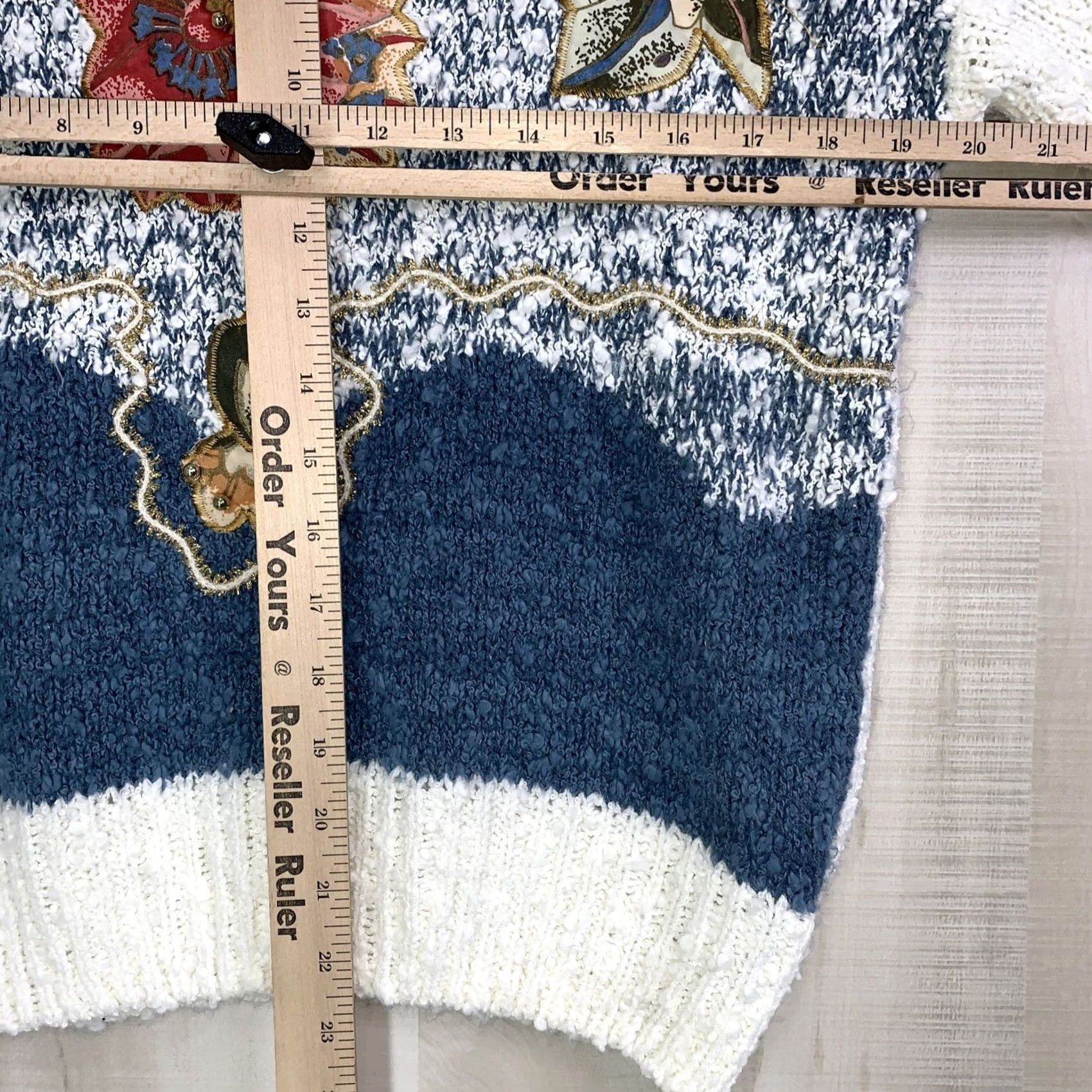 Vintage VINTAGE 80s Knotty Knit Floral Beaded Grandma Style Sweater Womens M Ivory Green Needles & Yarn Knitwear Cardigan Size M / US 6-8 / IT 42-44 - 5 Thumbnail