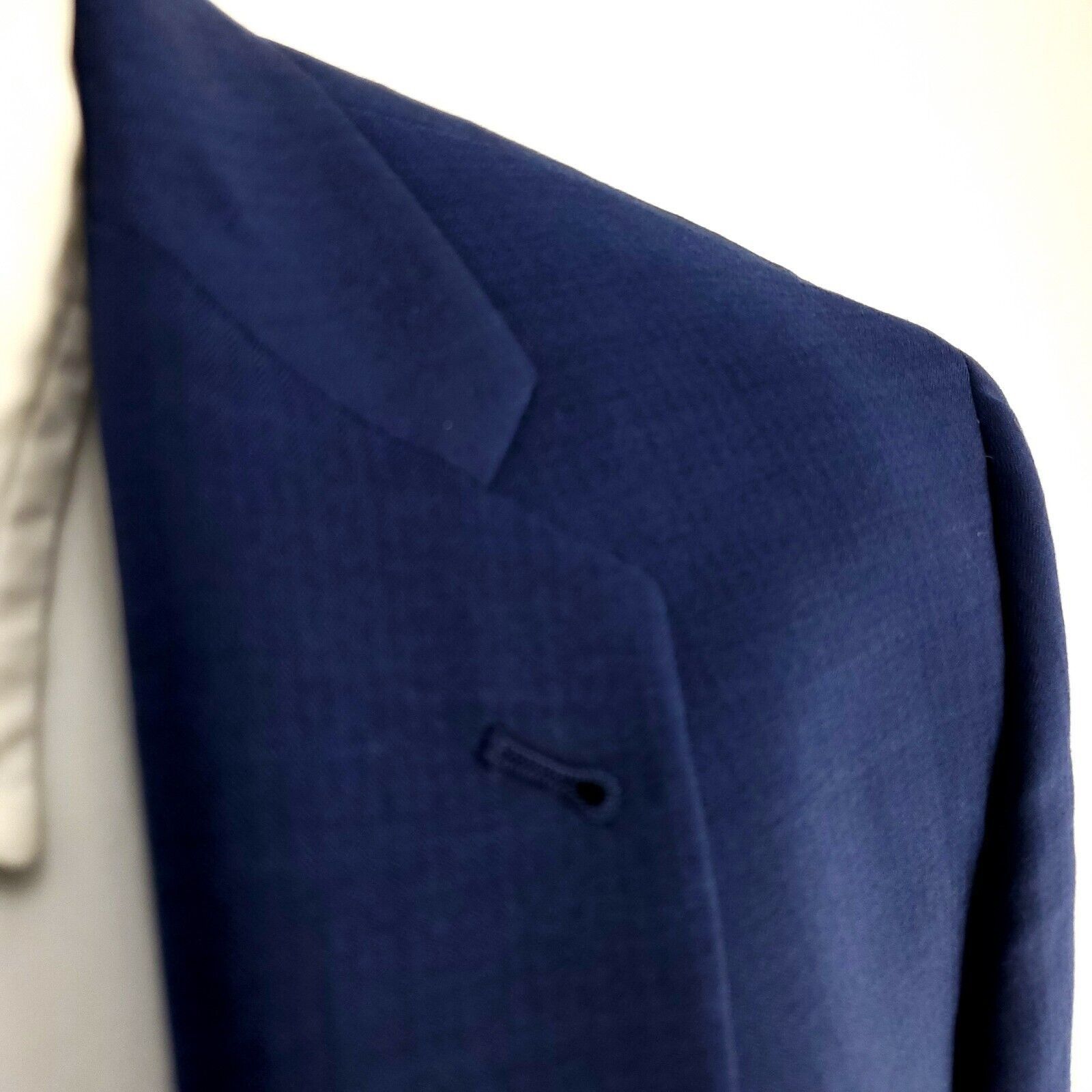Joseph Abboud Joseph Abboud Wool Polyester 2 Button Blazer 42R Blue Herrin Size 42R - 2 Thumbnail