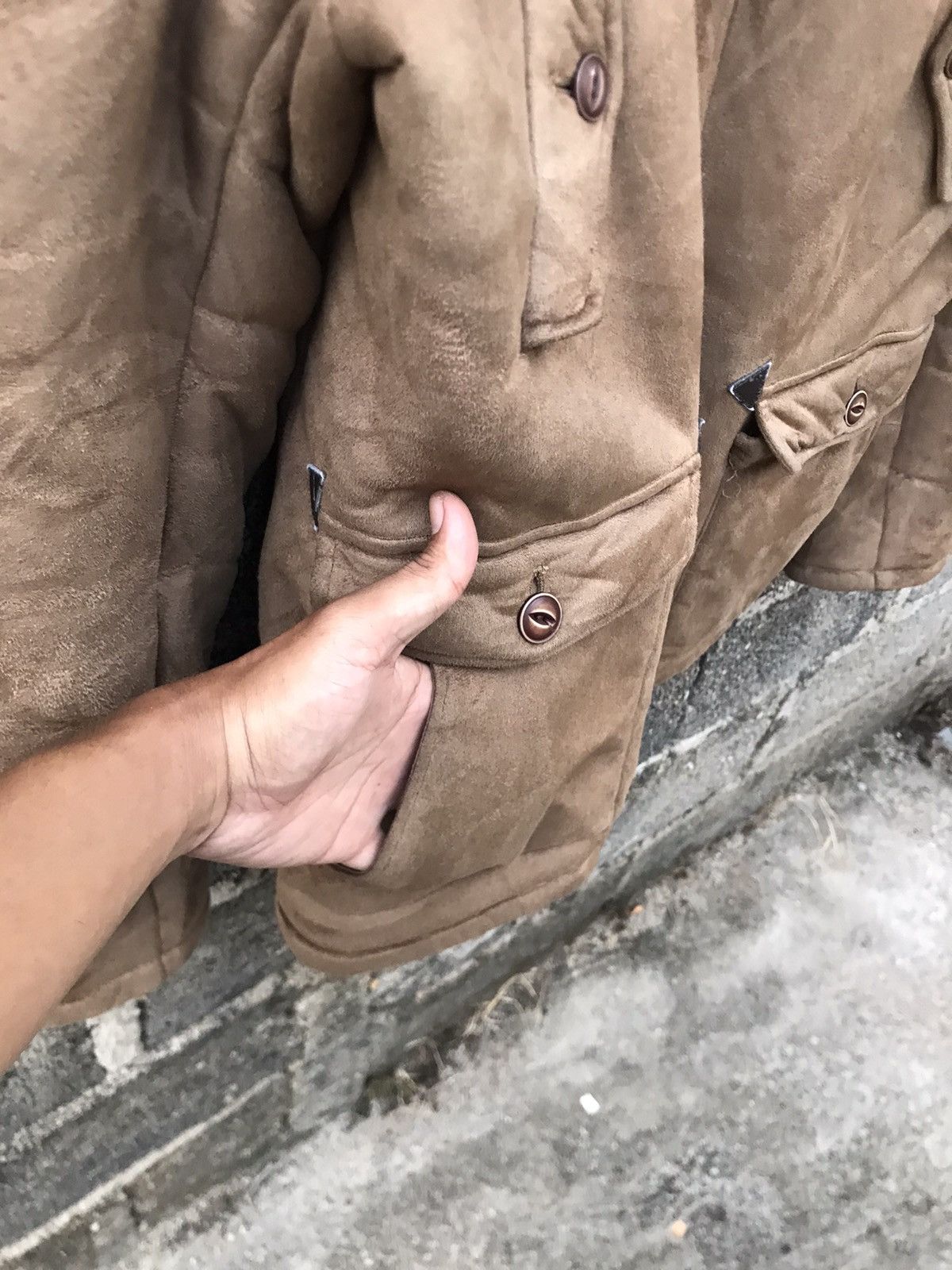 BARNS OUTFITTERS × Japanese Brand ⚡️Vintage Port Bridge Hoodies Fake Leather Barn Coat Jacket Size US L / EU 52-54 / 3 - 6 Thumbnail