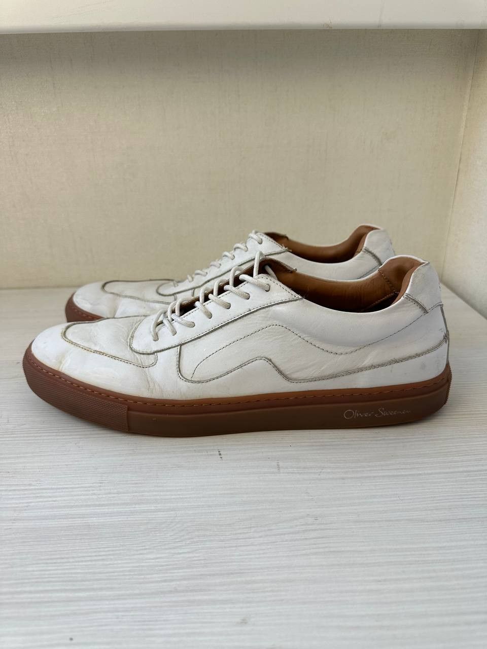 Handmade Oliver Sweeney Tabua 501 Leather Sneakers Handmade Italy Size US 11.5 / EU 44-45 - 2 Thumbnail