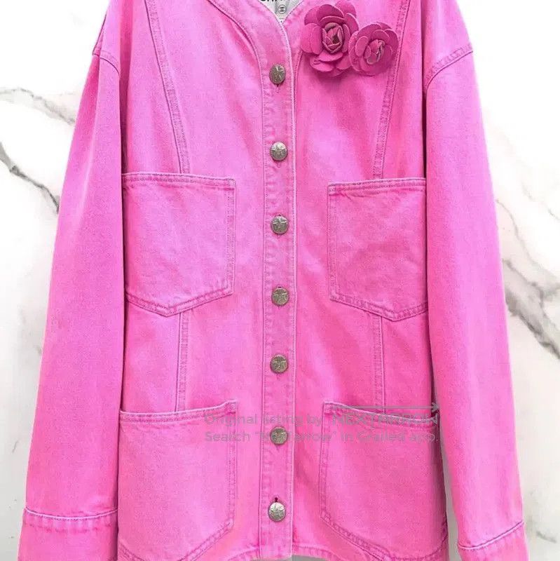 Chanel Chanel Pink Cotton Women's Jacket . Size S / US 4 / IT 40 - 3 Thumbnail