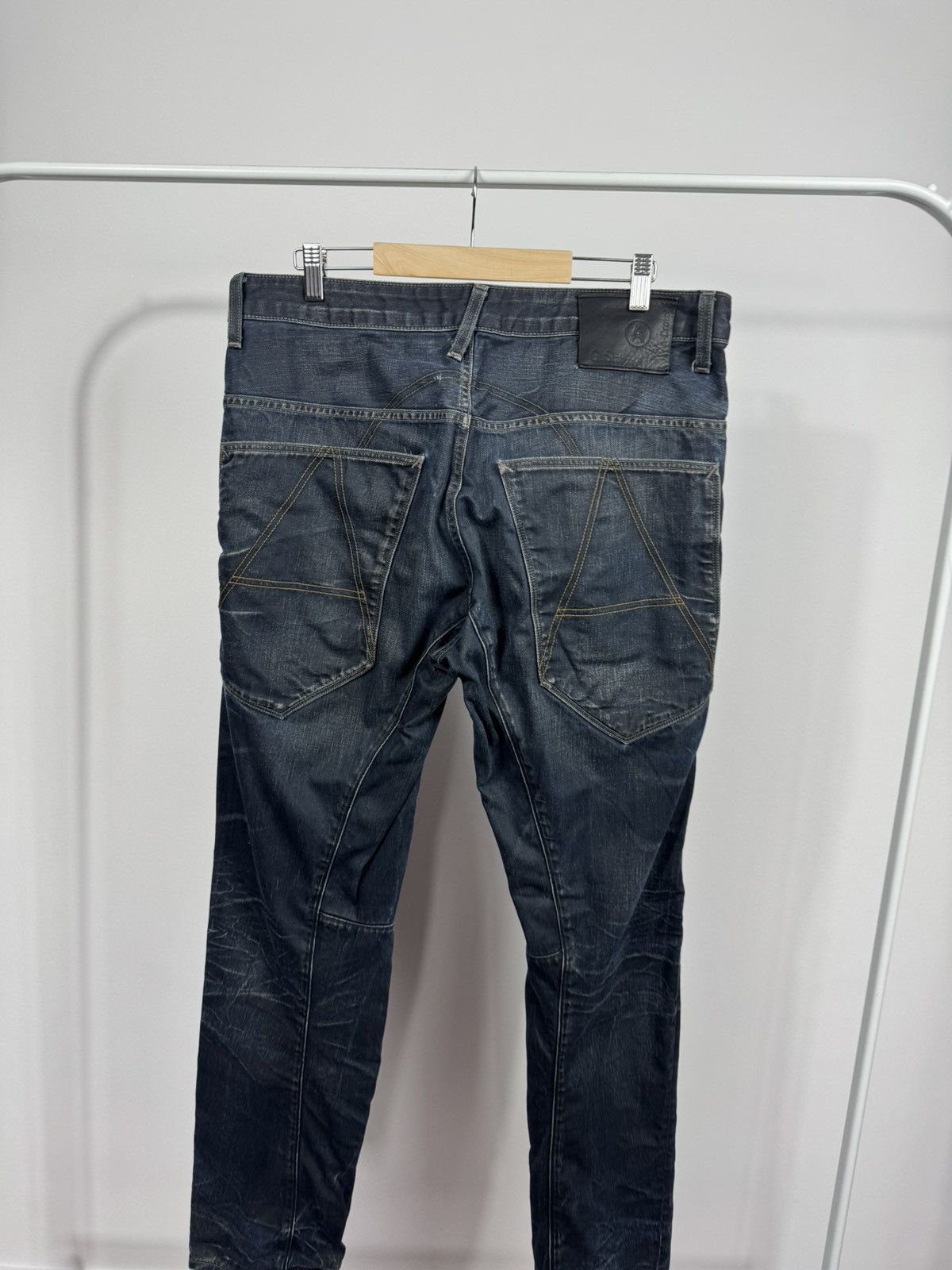 G-Star G-Star RAW 3301 Dark Wash Distressed Denim Jeans Regular Fit Size US 36 / EU 52 - 3 Thumbnail
