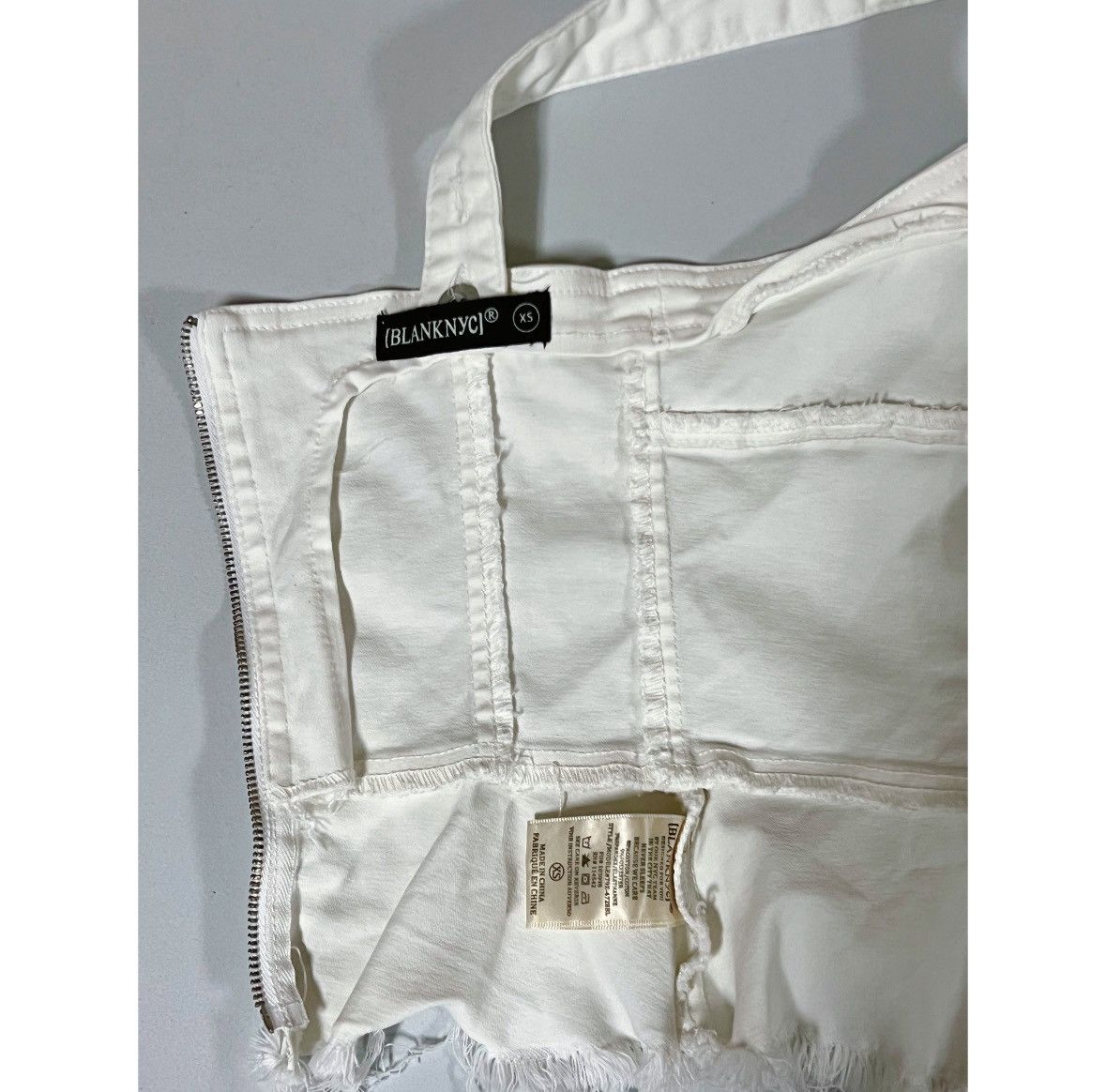 BLANKNYC Blank NYC White Jean Lace-Up Corset Bustier Top Shirt XS 🤍 Size XS / US 0-2 / IT 36-38 - 4 Thumbnail