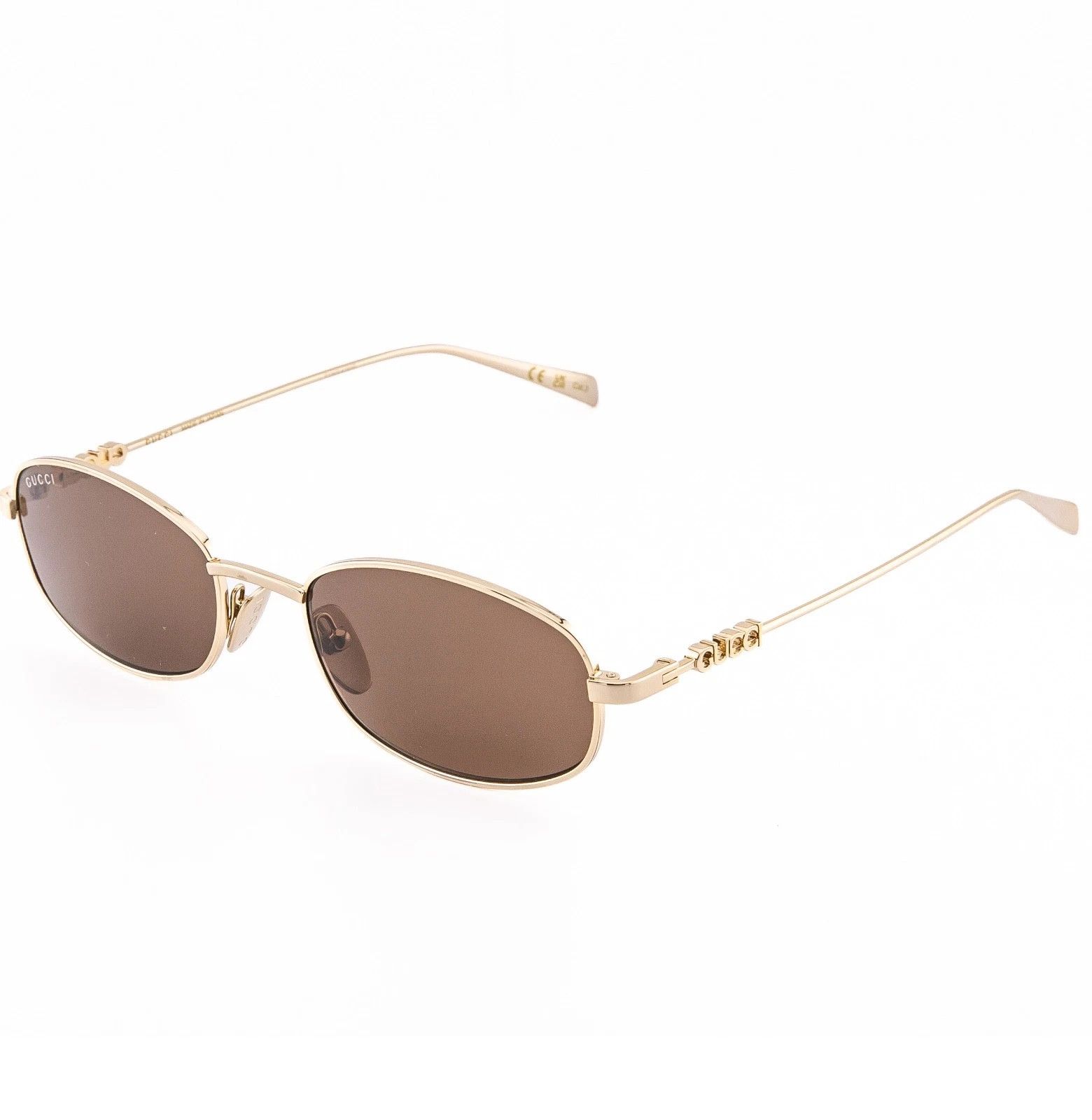Gucci GUCCI GG1940S 1940 Gold Brown 002 Oval Narrow Sunglasses Size ONE SIZE - 4 Thumbnail