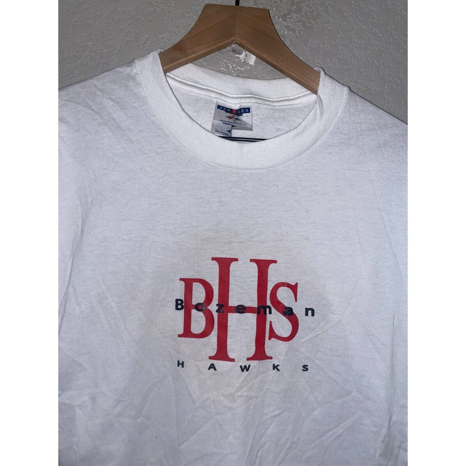 Jerzees Vintage Bozeman Shirt BHS Hawks School Tee 90s Test Print L Size US L / EU 52-54 / 3 - 2 Thumbnail