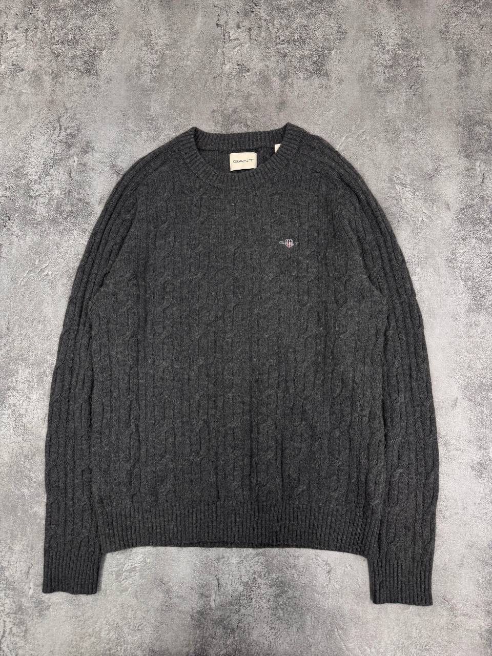 Gant GANT Men's Grey Cable Knit Sweater Size M Size US M / EU 48-50 / 2 - 1 Thumbnail