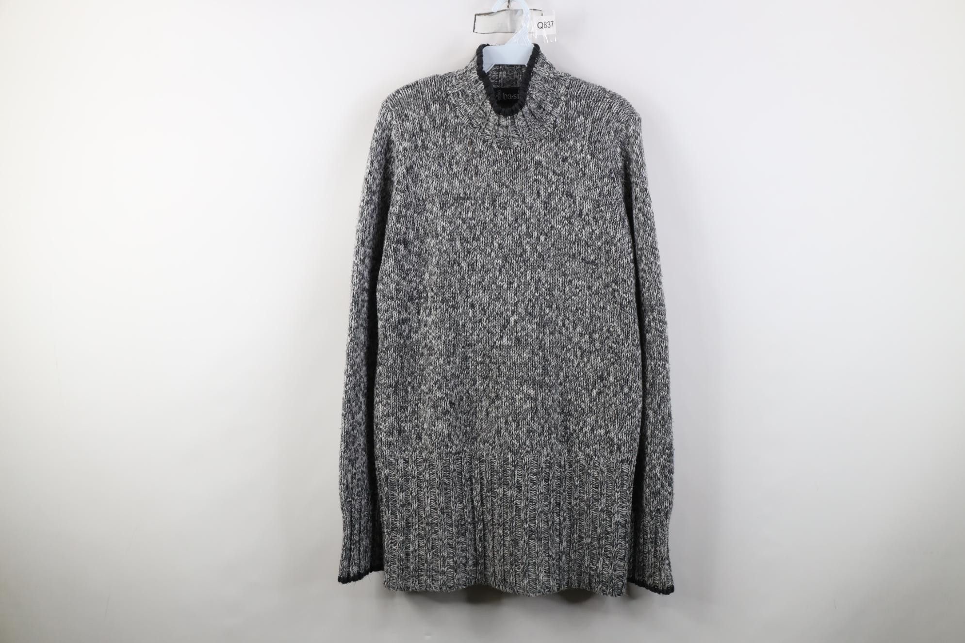 Vintage Vintage 90s Streetwear Blank Knit Mock Neck Sweater Gray Size M / US 6-8 / IT 42-44 - 1 Thumbnail