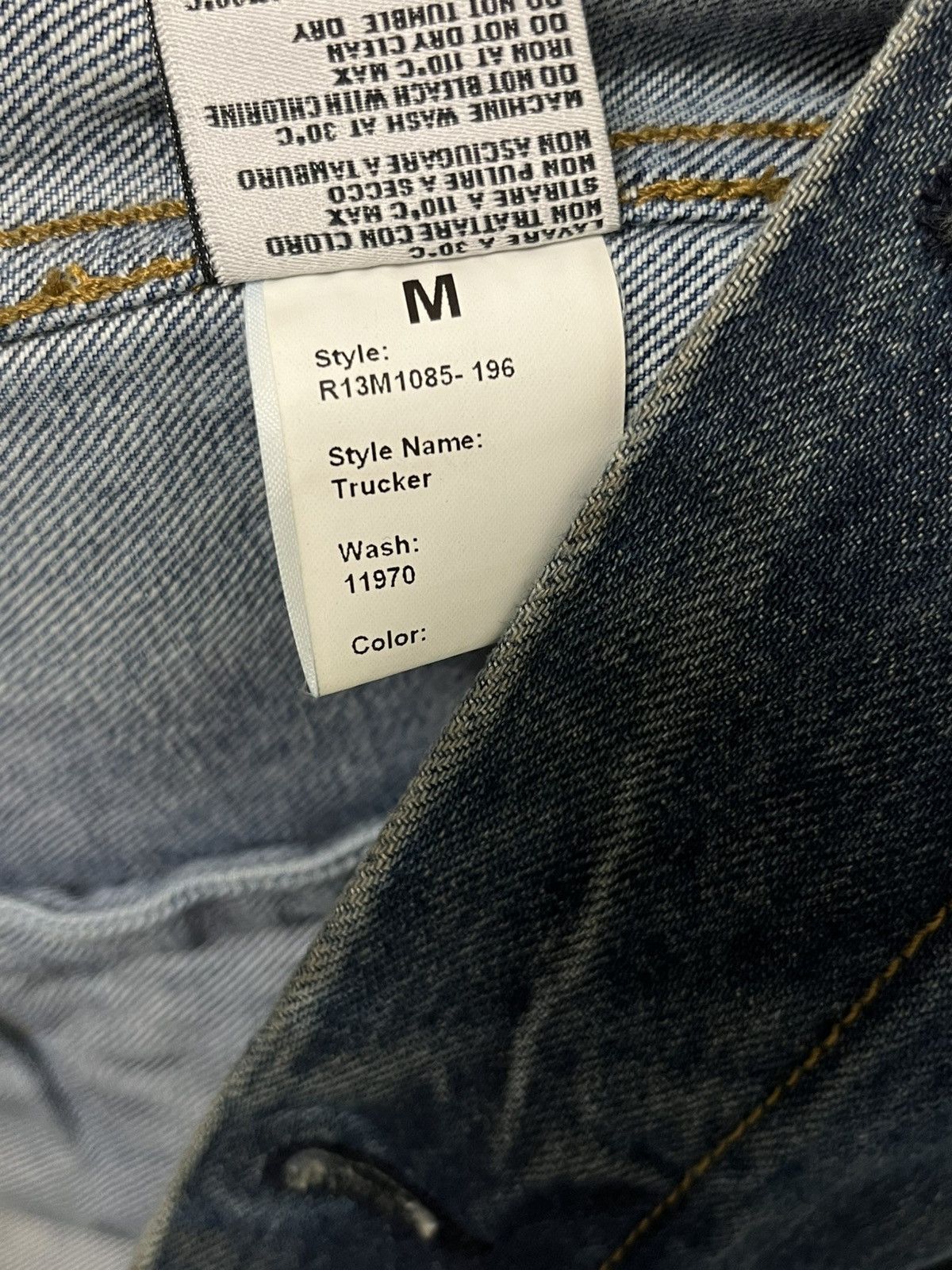 R13 Denim Trucker Distressed Jacket. Medium Size M / US 6-8 / IT 42-44 - 11 Thumbnail