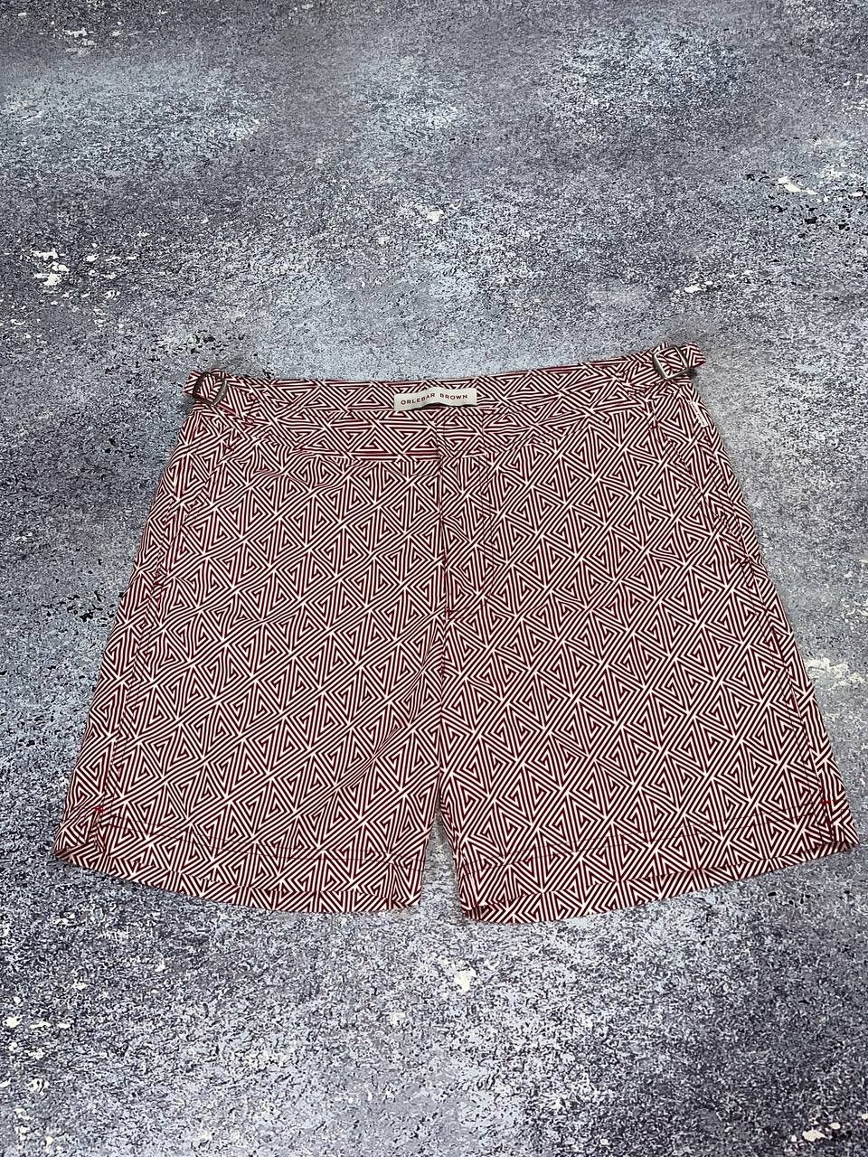 Orlebar Brown Orlebar Brown Swim Trunks Shorts White Red Abstract Beach Size US 30 / EU 46 - 2 Thumbnail