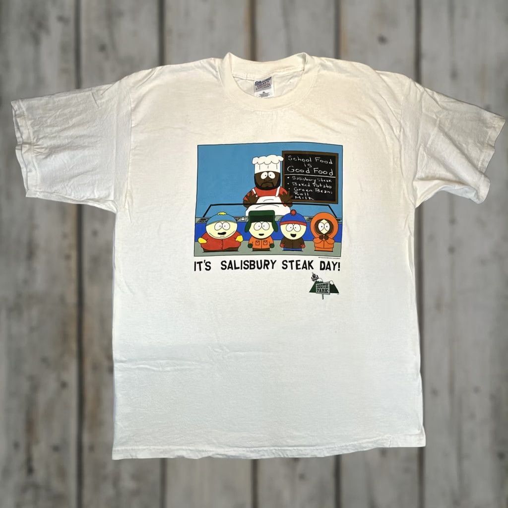 Gildan VINTAGE South Park T-Shirt XL White 90s Logo Graphic Print Unisex Adults Gildan Crew Neck Short Sleeve 1997 Comedy Central Size US XL / EU 56 / 4 - 1 Thumbnail