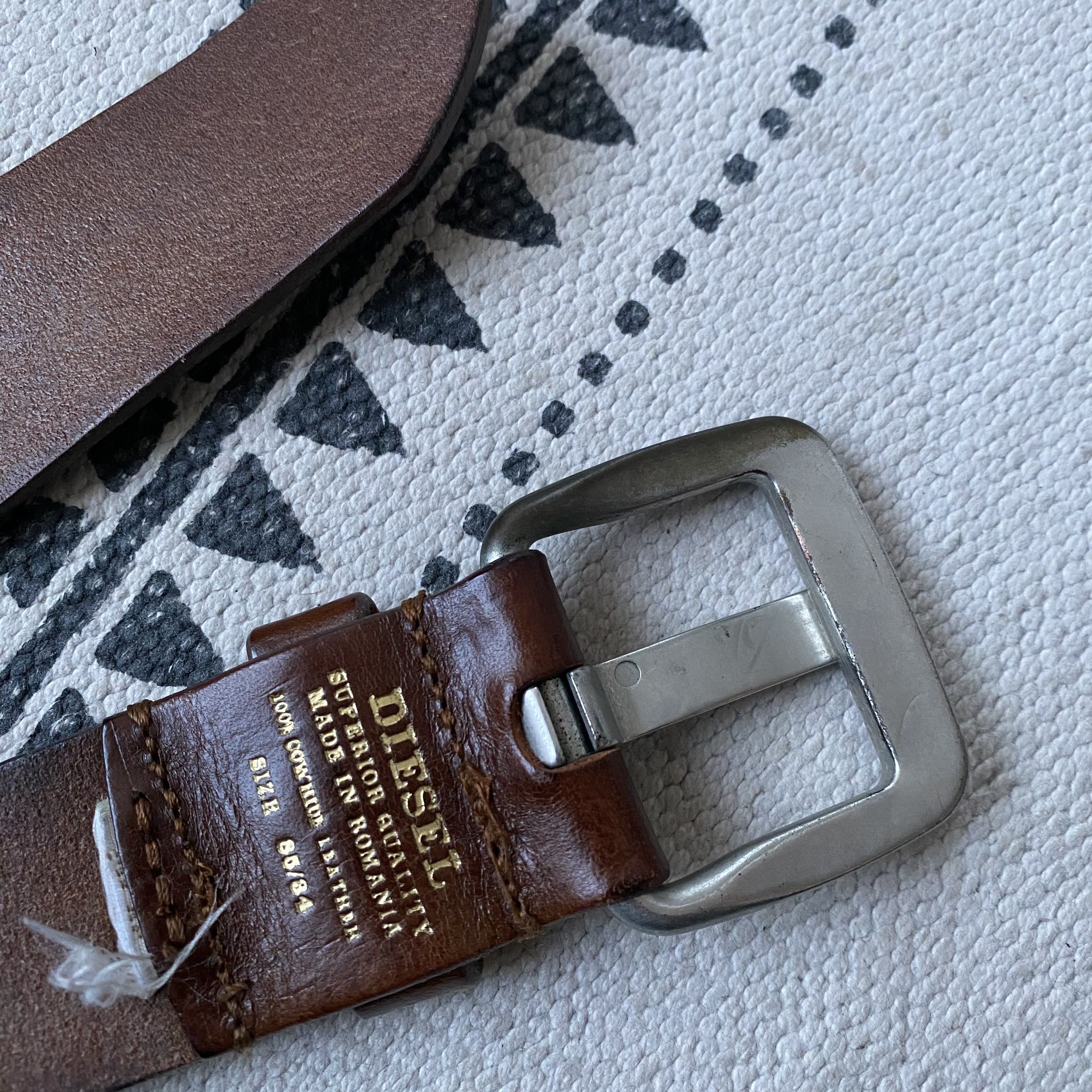 Cowboy Equipment Vintage 00s Diesel leather belts Western vibe Y2K Size 32 - 6 Thumbnail