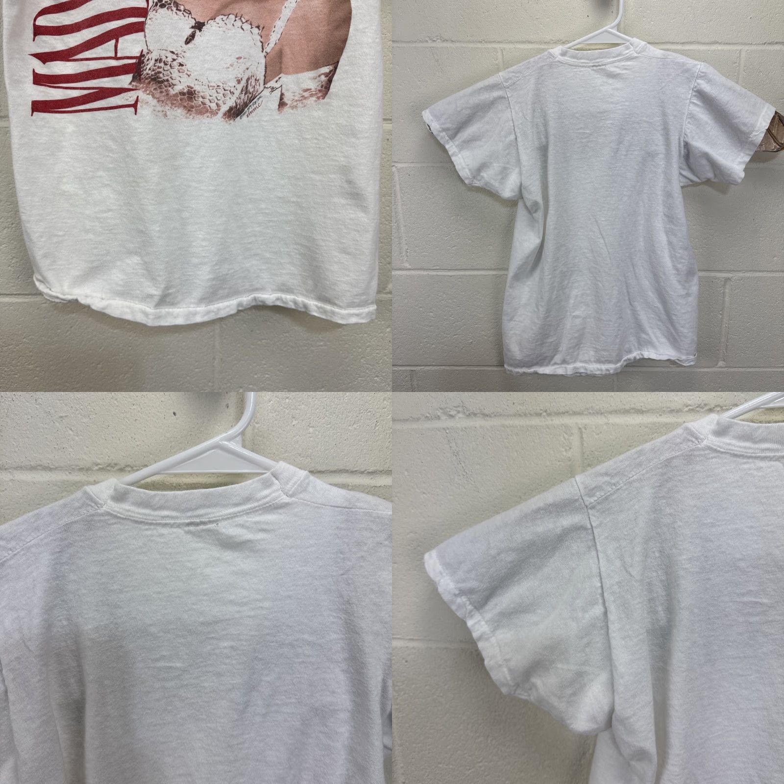 Vintage VINTAGE Madonna Like A Virgin Tour Promo T-shirt USA Made Medium White Screen Stars Unisex Adults Graphic Print 80s 1985 Mens Womens Boys Girls Size US M / EU 48-50 / 2 - 9 Thumbnail