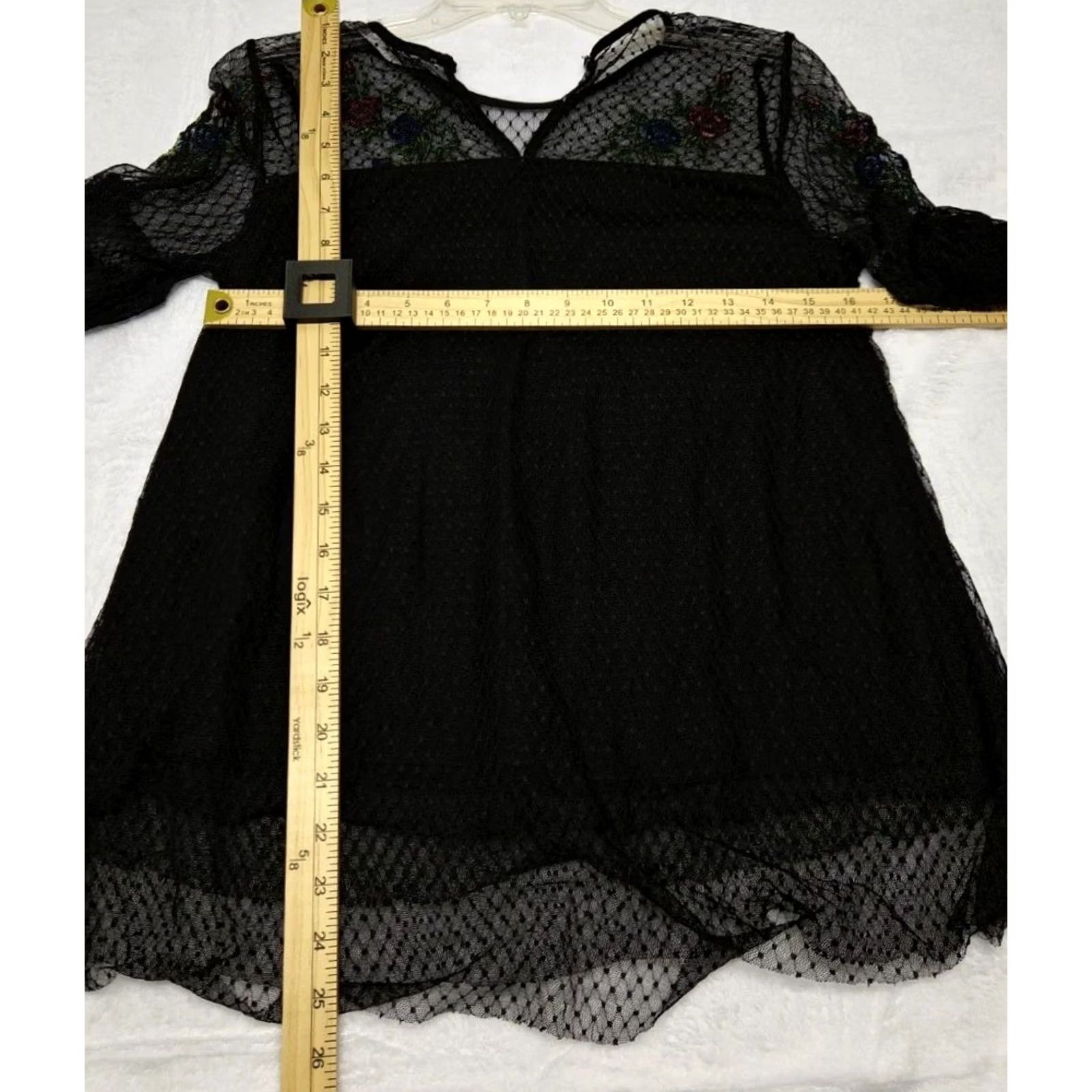 Vintage Valerie Stevens Blouse Puff Sleeve Floral Lace Embroidered Black S Women Regular Size S / US 4 / IT 40 - 7 Thumbnail