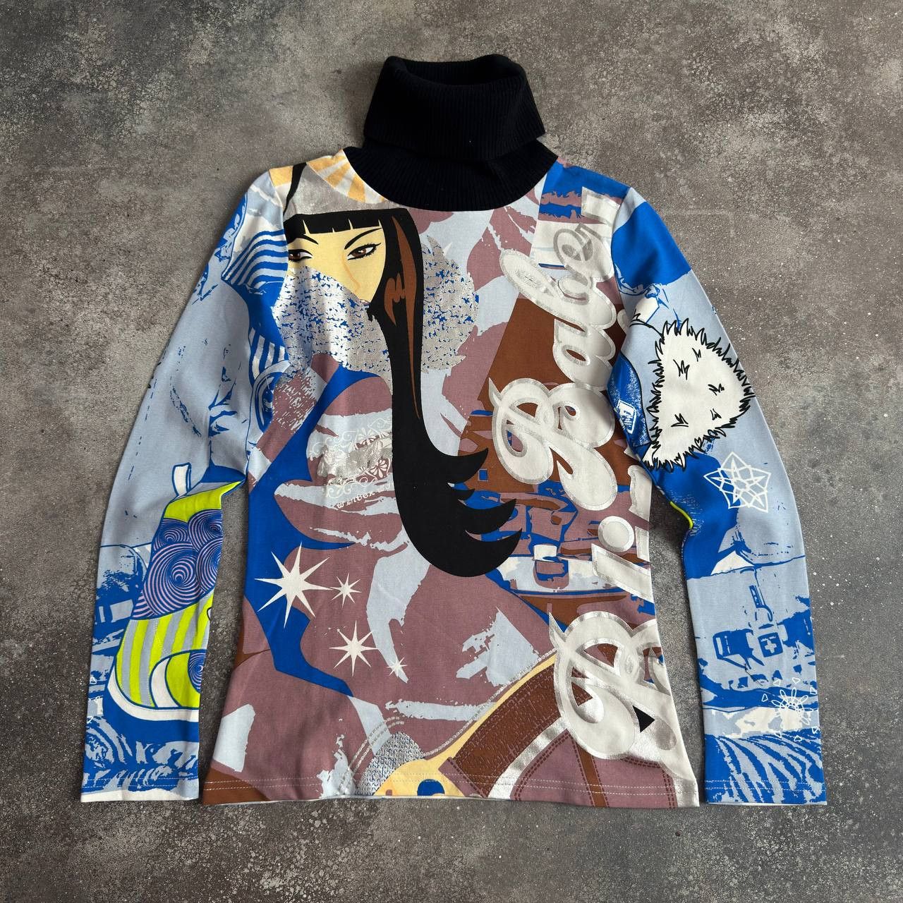 Custo Barcelona Custo Barcelona Y2K Vintage Lady Printed Long Sleeve Top Size S / US 4 / IT 40 - 1 Thumbnail