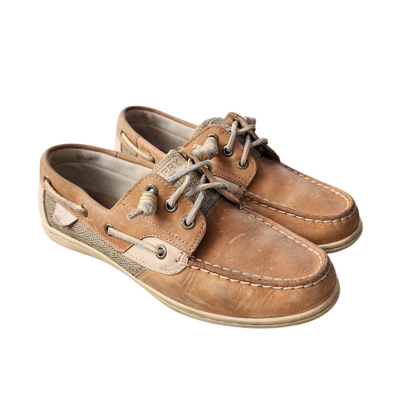 Sperry Sperry Songfish Linen Oat Leather Top Sider Boat Shoes 8 Size US 8 / IT 38 - 1 Thumbnail