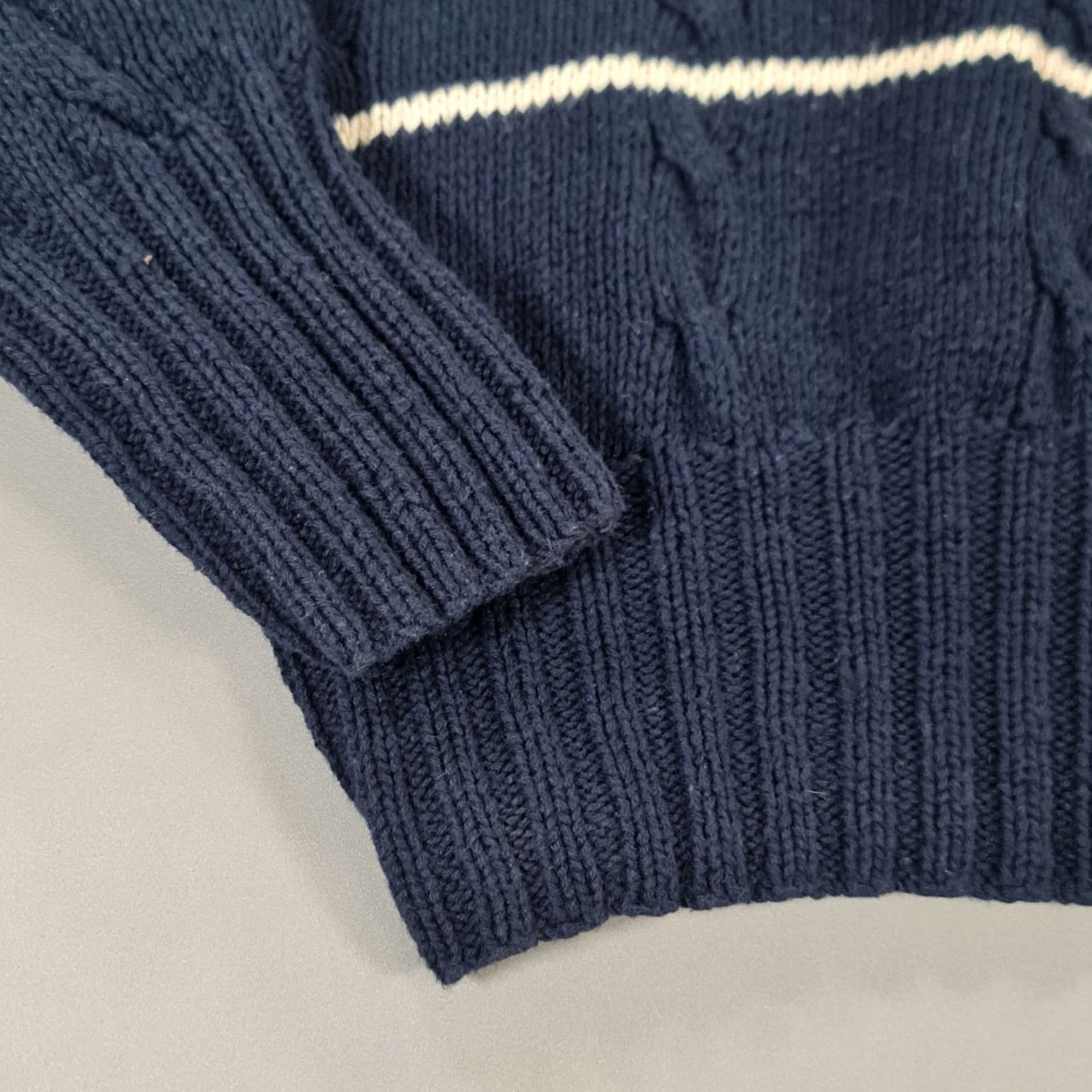 Polo Ralph Lauren VINTAGE Polo Ralph Lauren Jumper Mens XL Navy Blue Cable-Knit Argyle Diamond Hand Knit V-Neck Pullover Cotton Socks? Size US XL / EU 56 / 4 - 4 Thumbnail